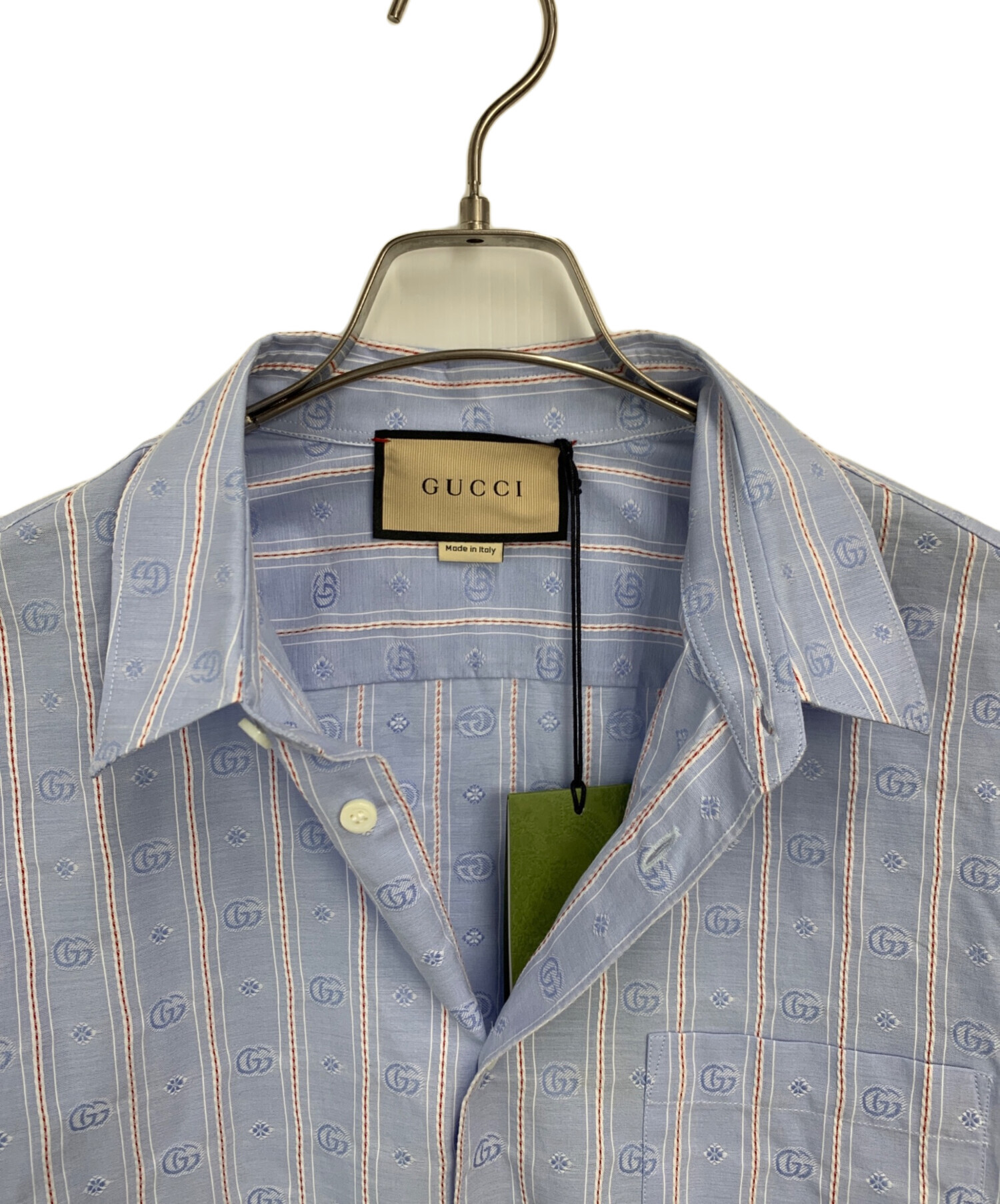 中古・古着通販】GUCCI (グッチ) 長袖シャツ ブルー サイズ:48 未使用 