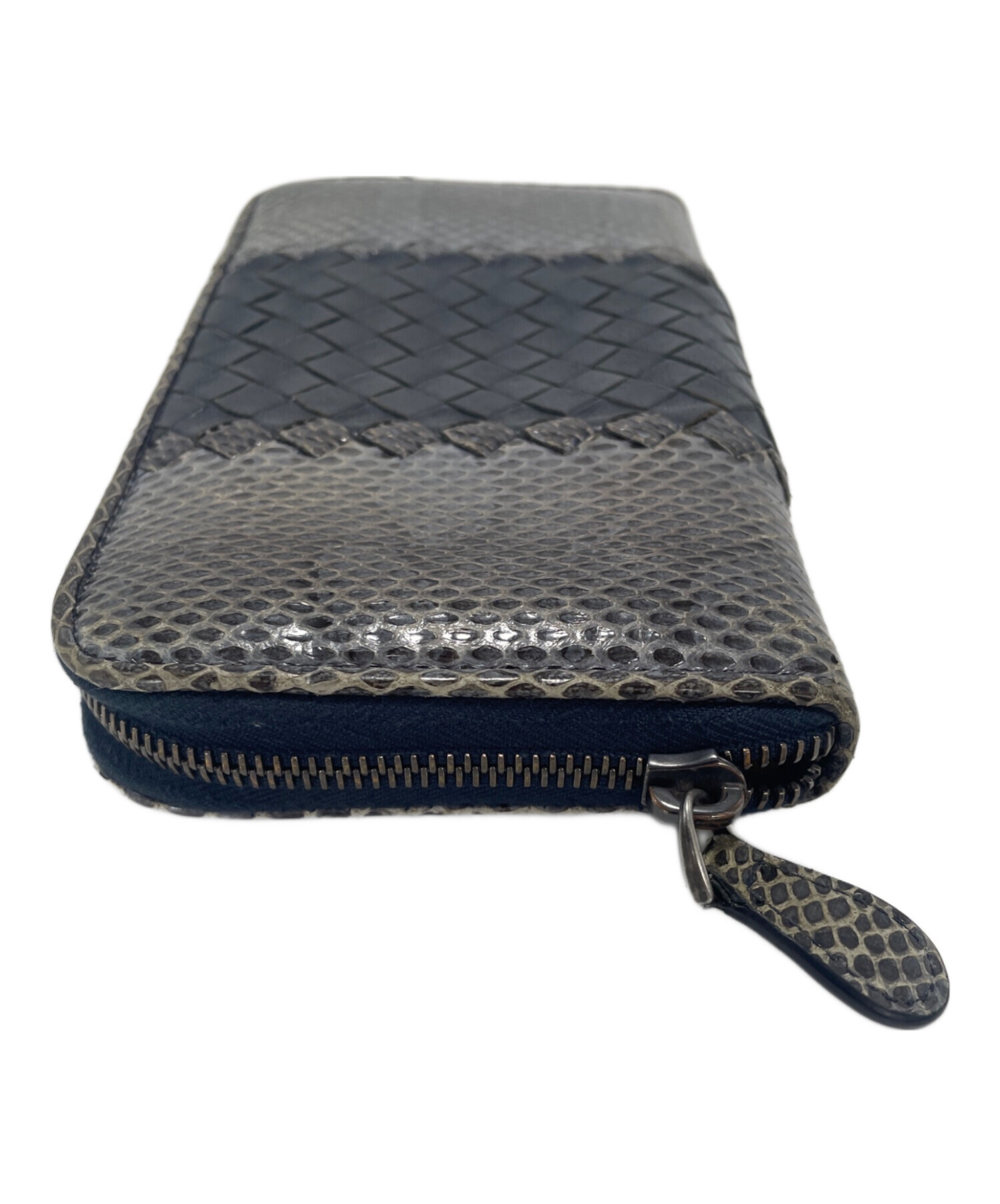 中古・古着通販】BOTTEGA VENETA (ボッテガベネタ) 長財布 ネイビー