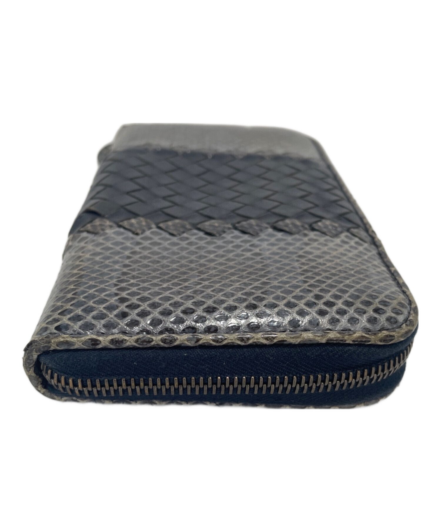 中古・古着通販】BOTTEGA VENETA (ボッテガベネタ) 長財布 ネイビー