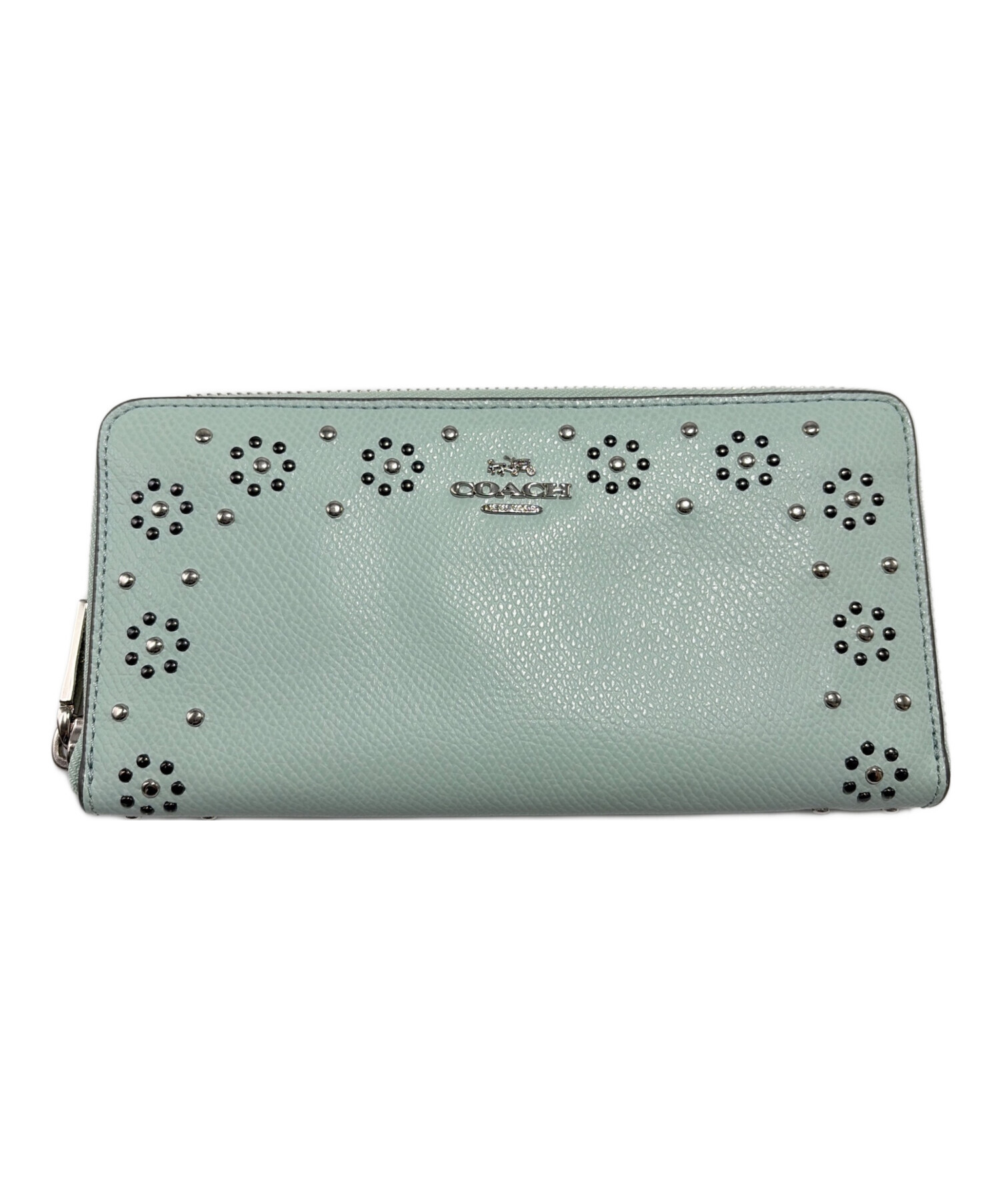中古・古着通販】COACH (コーチ) ラウンドファスナー財布 グリーン