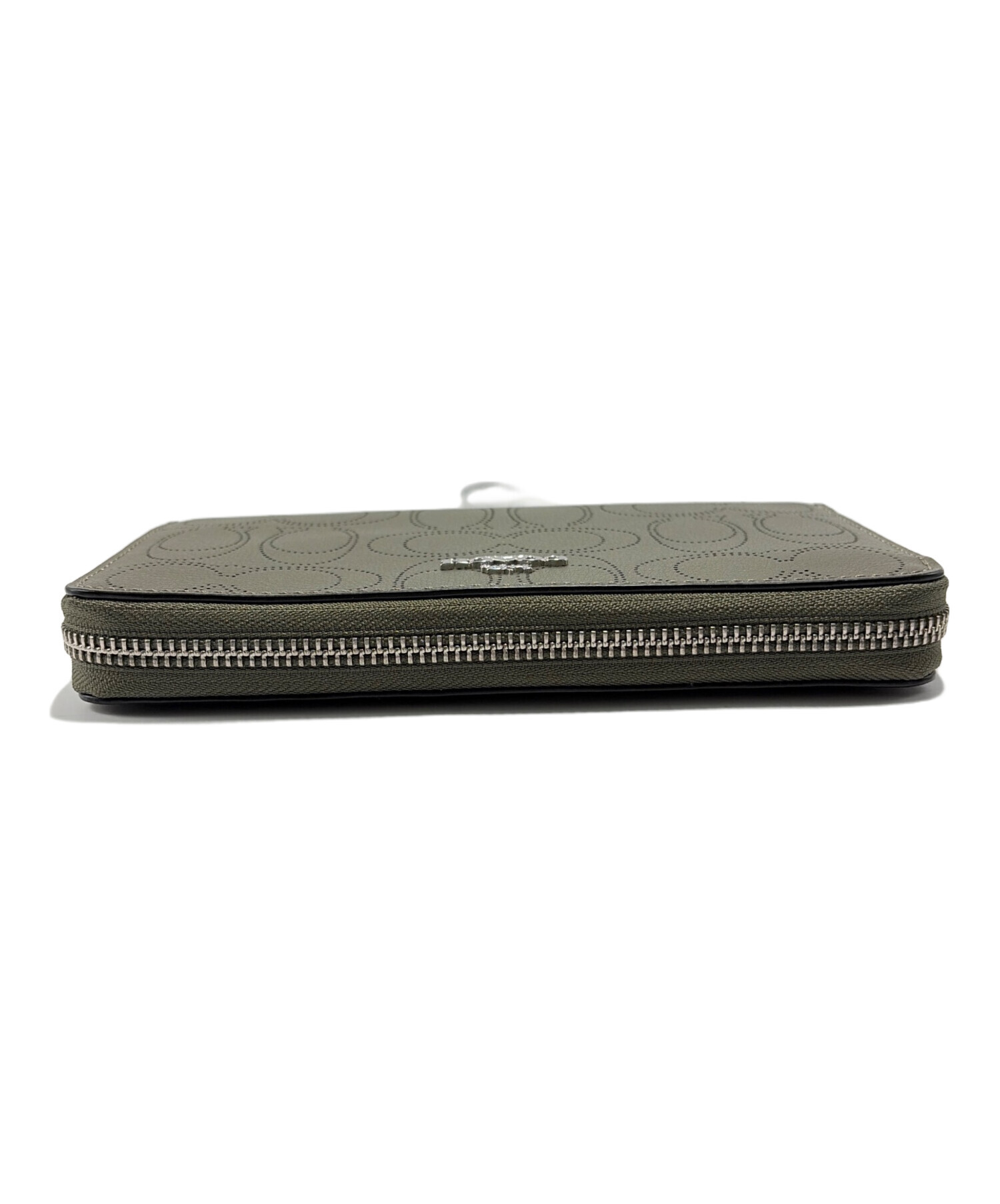 中古・古着通販】COACH (コーチ) ラウンドファスナー財布 カーキ 未 
