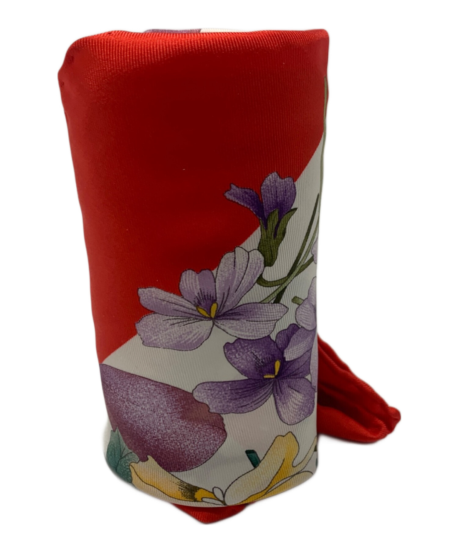 中古・古着通販】GUCCI (グッチ) シルクスカーフ ホワイト×レッド