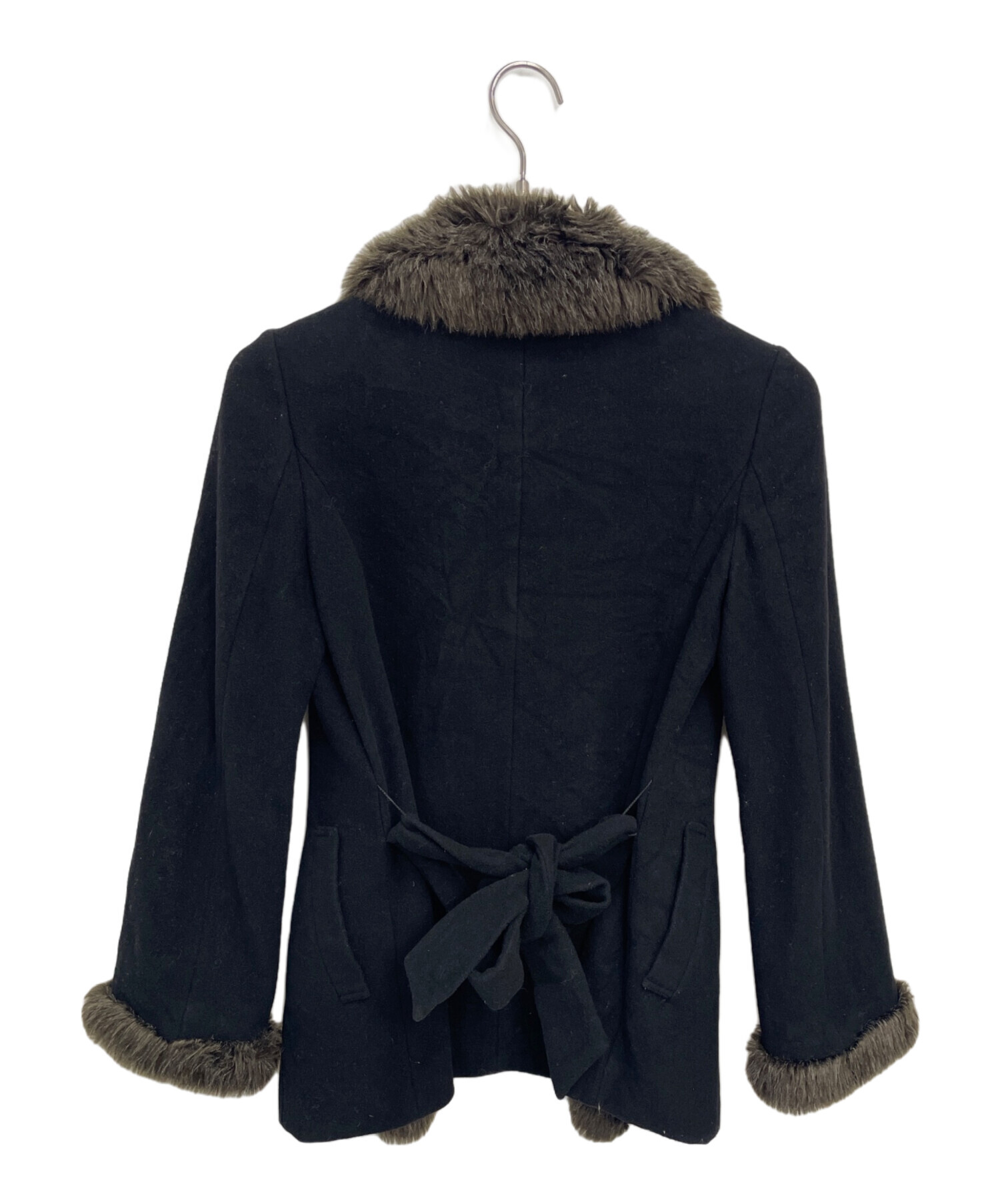 BURBERRY BLUE LABEL ファー付きウールコート 38 中古・古着通販】BURBERRY BLUE LABEL (バーバリーロンドンブルー