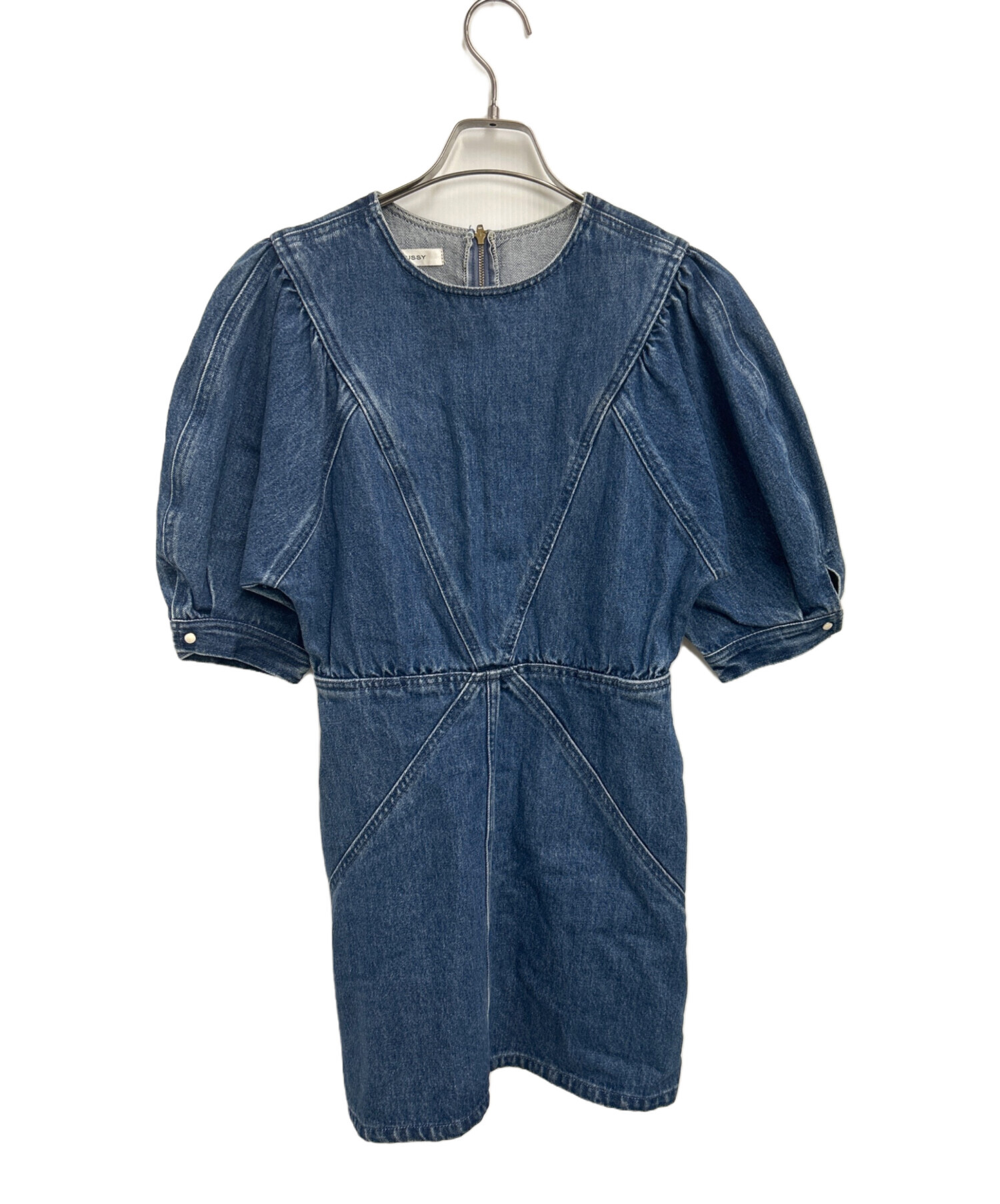 中古・古着通販】moussy (マウジー) 半袖ワンピース インディゴ サイズ