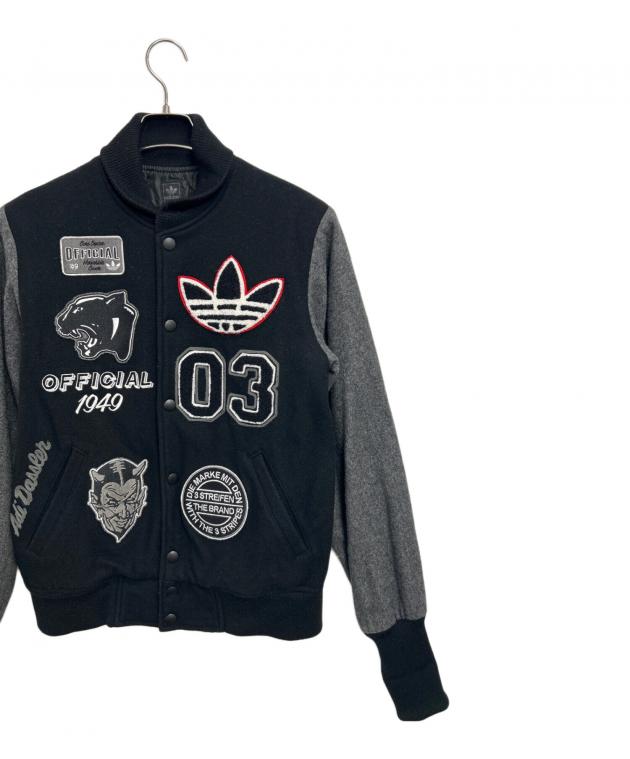 中古・古着通販】adidas (アディダス) スタジャン ブラック×グレー