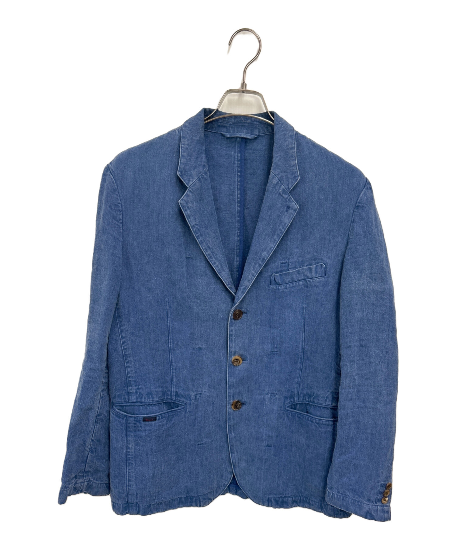 中古・古着通販】PAPAS (パパス) リネンジャケット ブルー サイズ:S