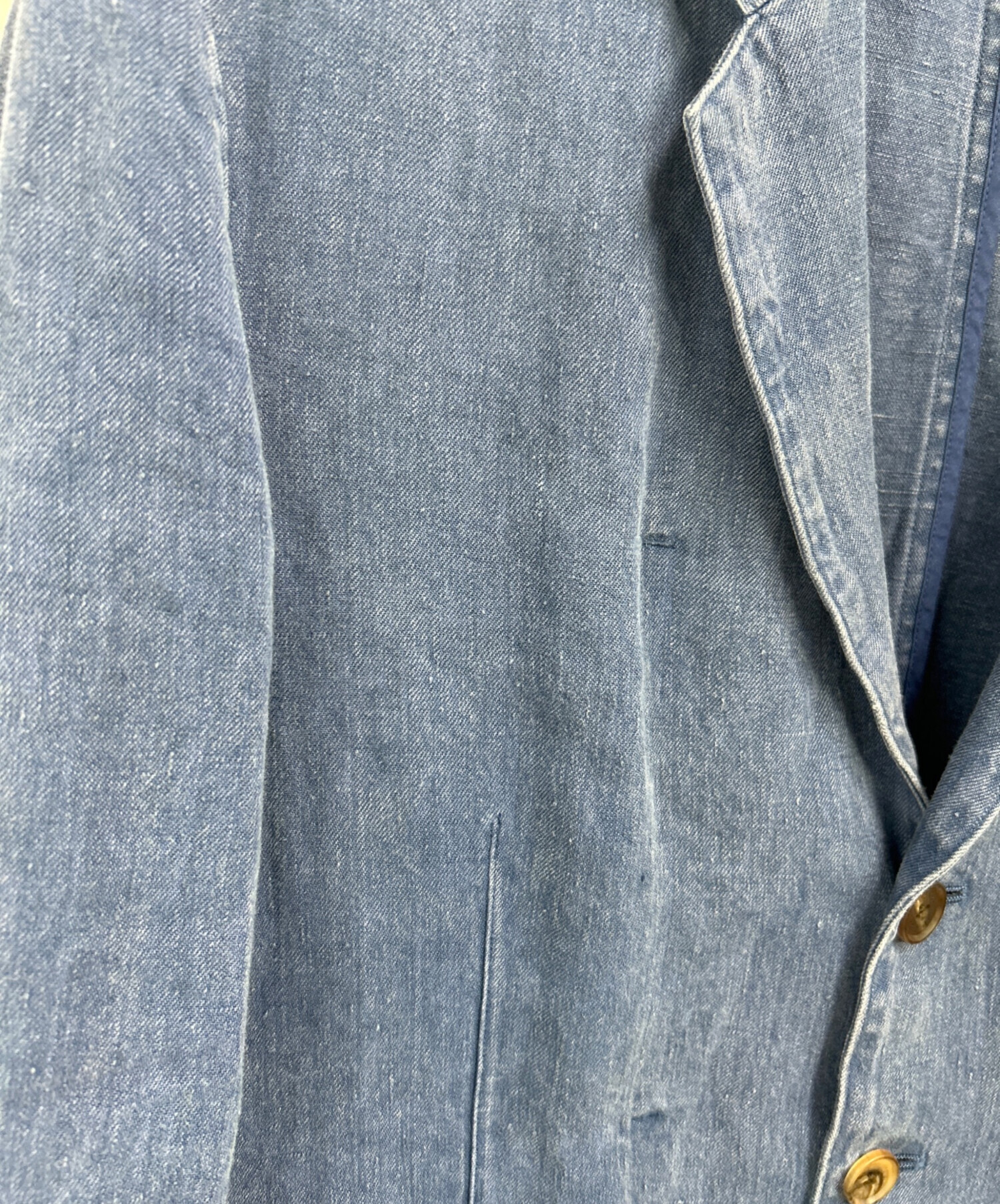 中古・古着通販】PAPAS (パパス) リネンジャケット ブルー サイズ:S