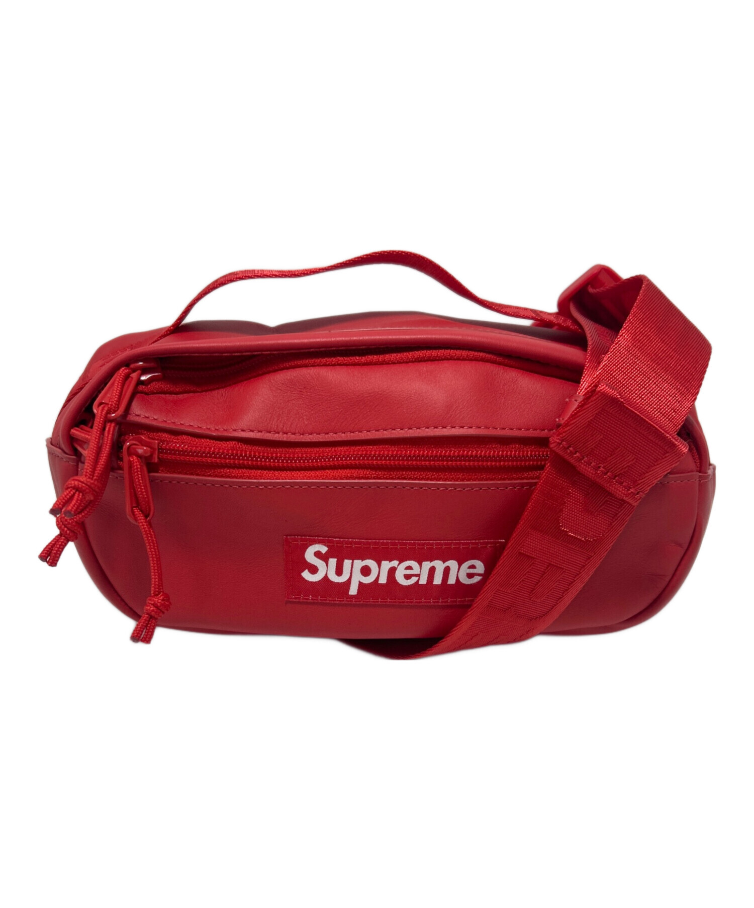 中古・古着通販】SUPREME (シュプリーム) レザーウエストバッグ レッド