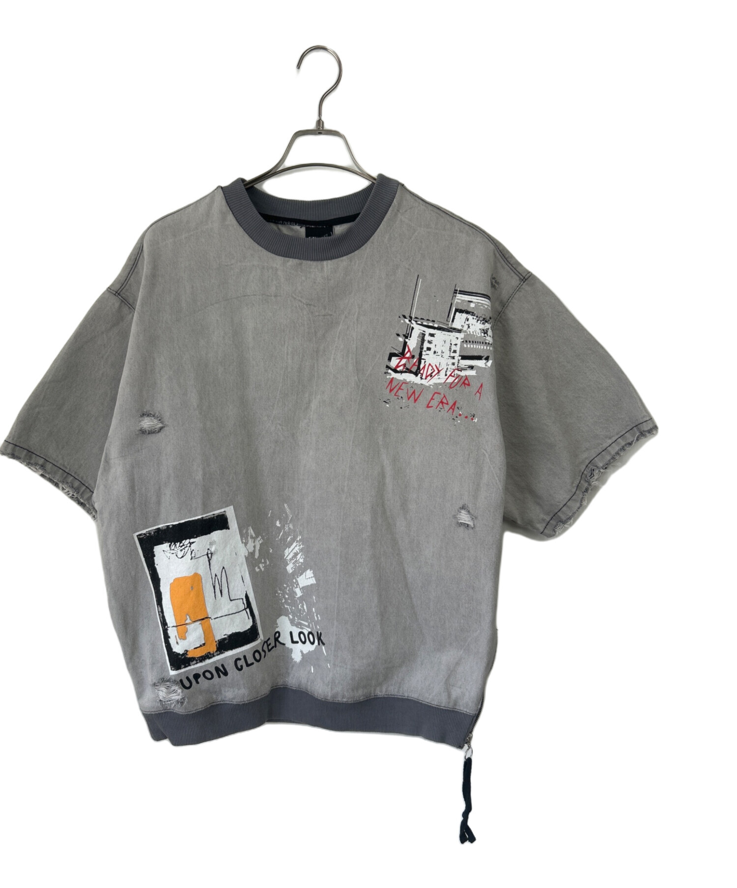 中古・古着通販】ZARA (ザラ) 半袖スウェット グレー サイズ:USA M