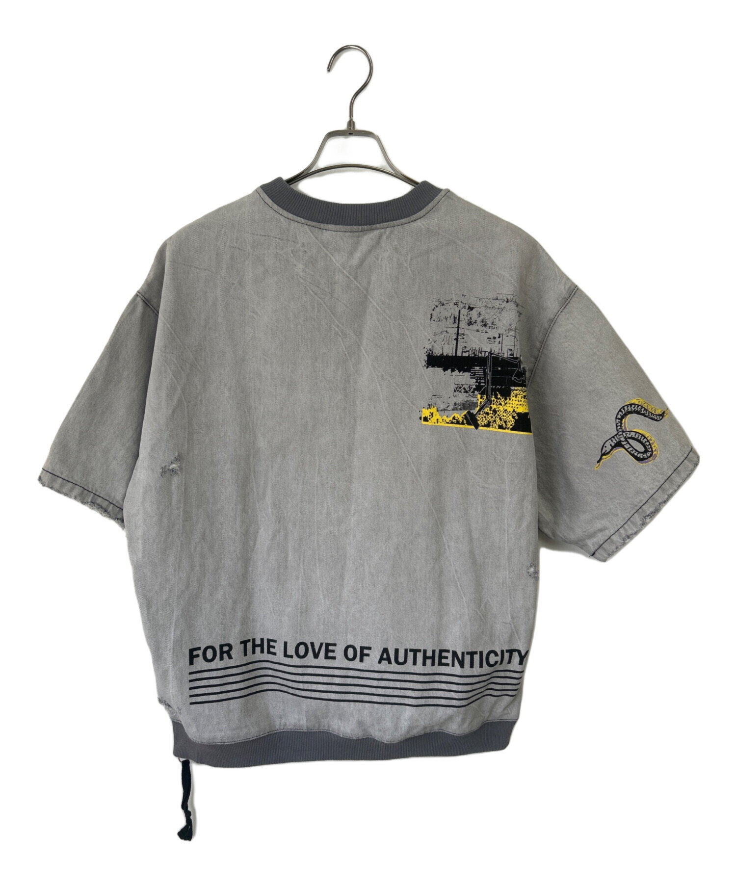 中古・古着通販】ZARA (ザラ) 半袖スウェット グレー サイズ:USA M