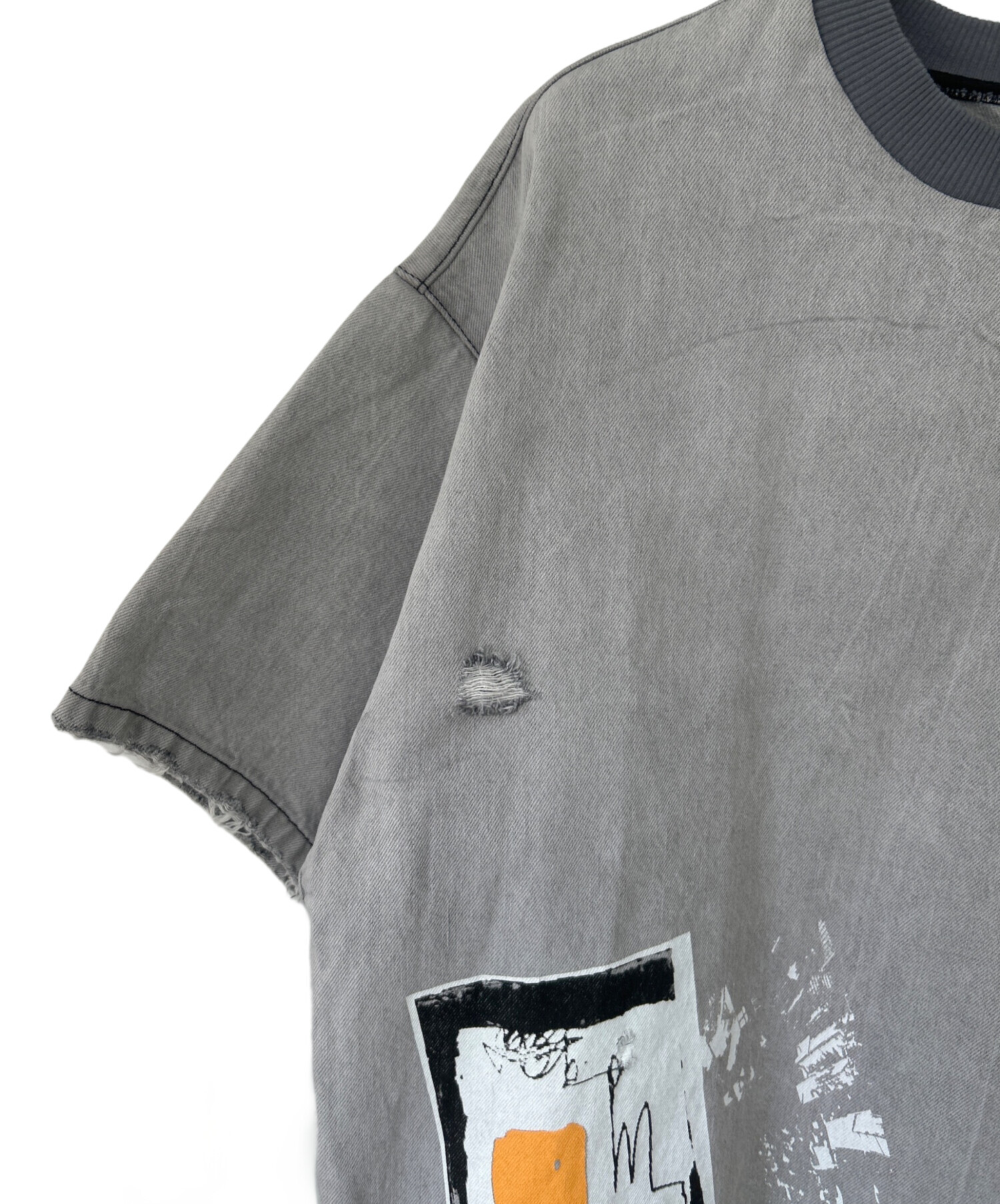 中古・古着通販】ZARA (ザラ) 半袖スウェット グレー サイズ:USA M 
