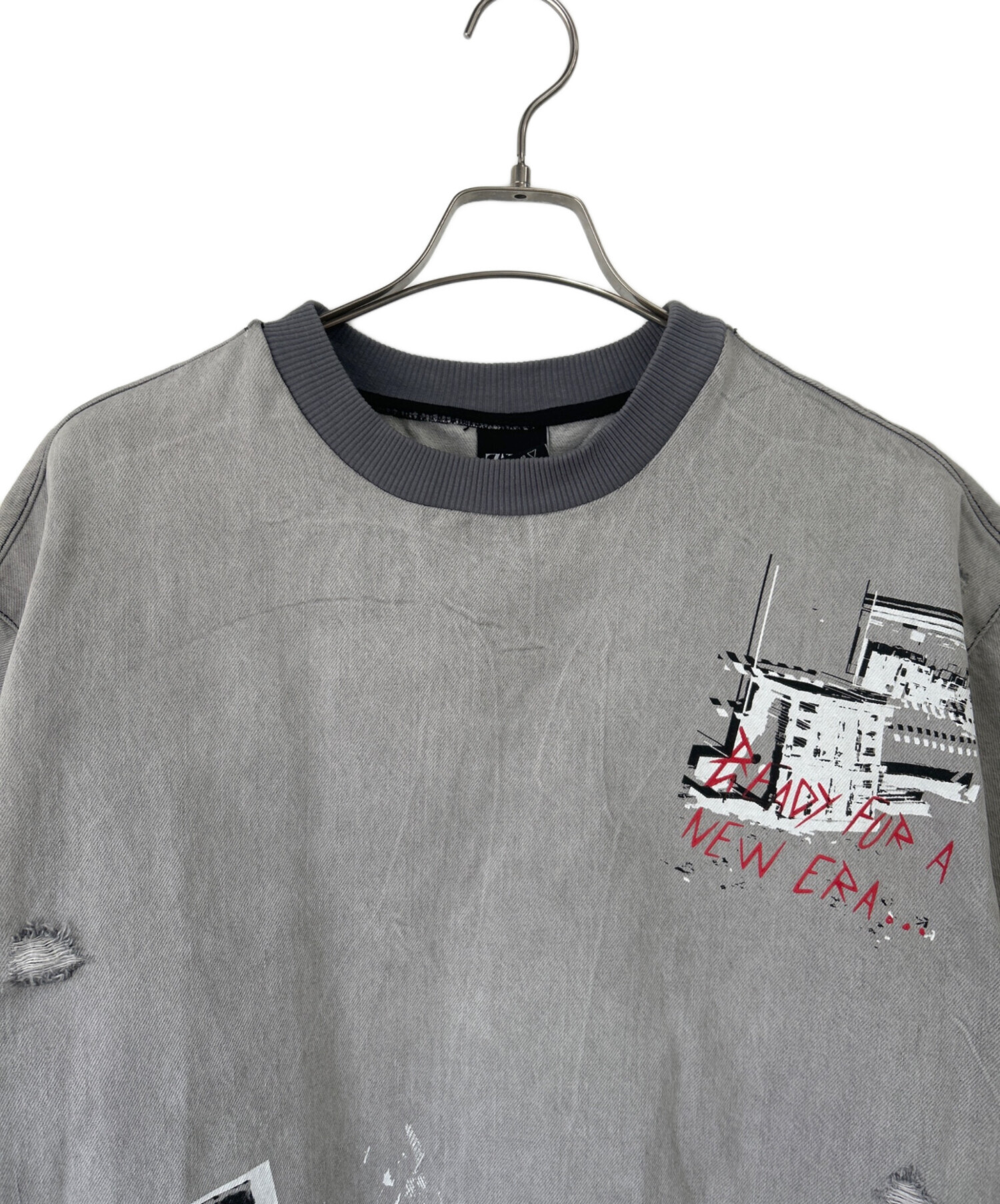 中古・古着通販】ZARA (ザラ) 半袖スウェット グレー サイズ:USA M