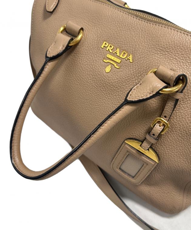 PRADA 刺繍ショルダーバッグ ベージュ 中古・古着通販】PRADA (プラダ) 2WAYショルダーバッグ ベージュ