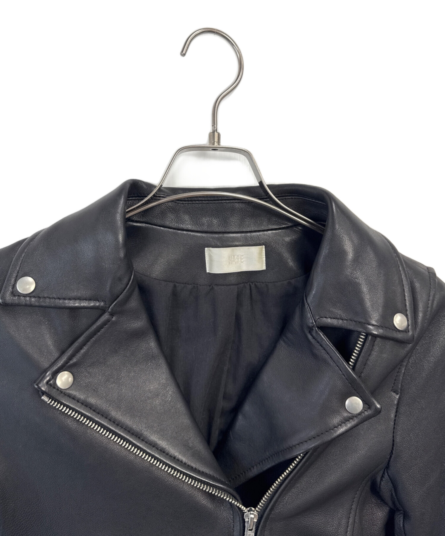 中古・古着通販】HARE (ハレ) レザージャケット ブラック サイズ:S