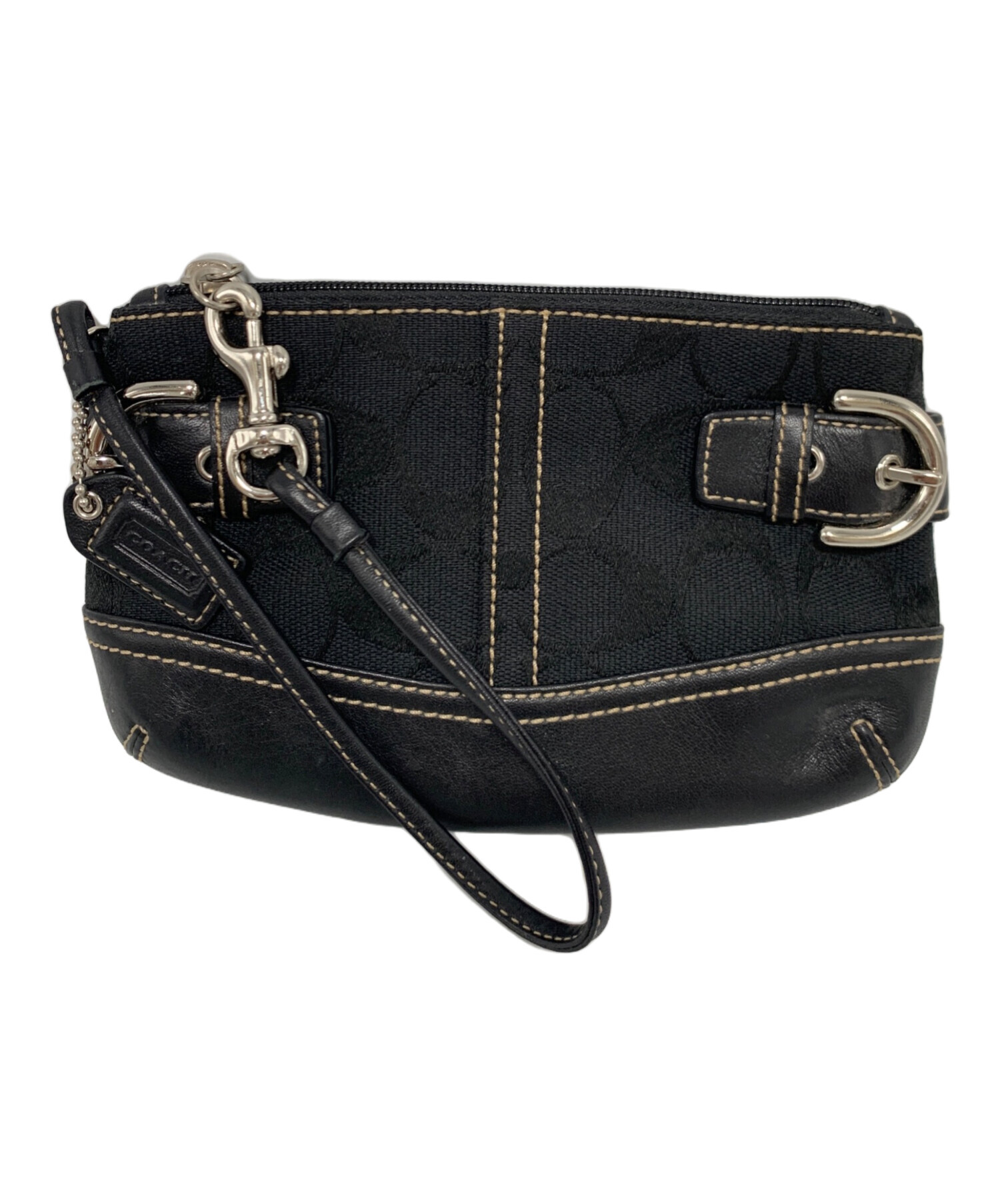 中古・古着通販】COACH (コーチ) アクセサリーポーチ ブラック 