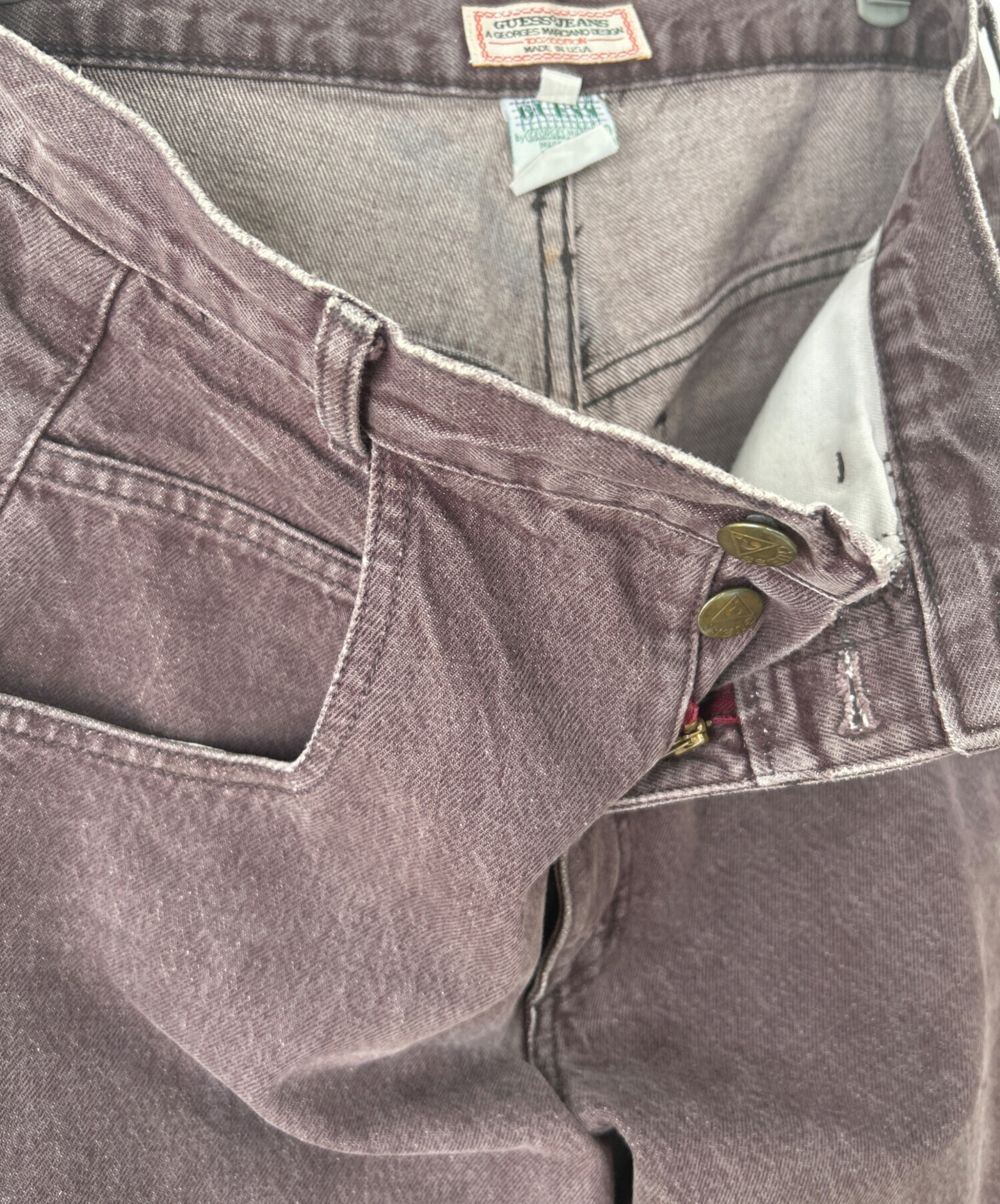 中古・古着通販】GUESS (ゲス) バギーデニムパンツ パープル サイズ