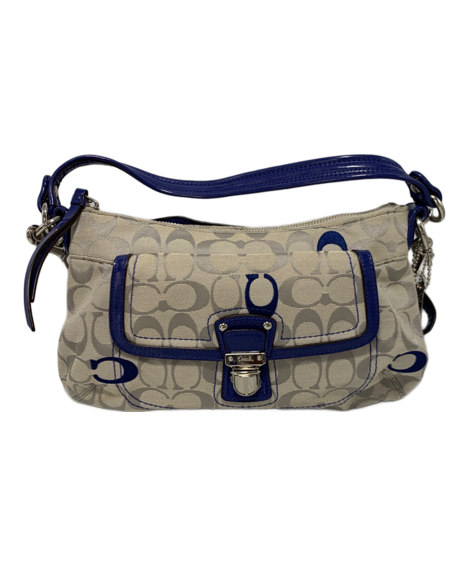 中古・古着通販】COACH (コーチ) 2WAYショルダーバッグ ブルー×グレー 