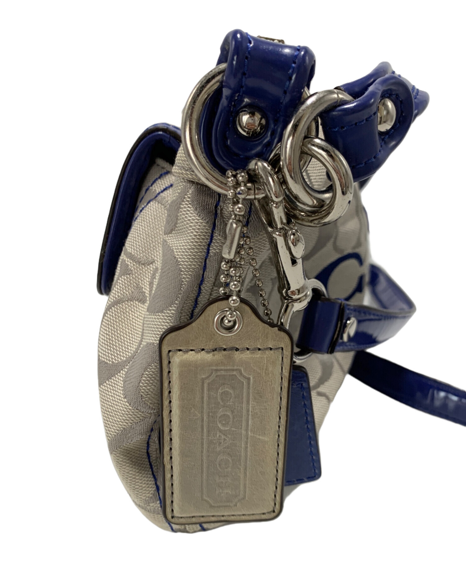 中古・古着通販】COACH (コーチ) 2WAYショルダーバッグ ブルー×グレー 