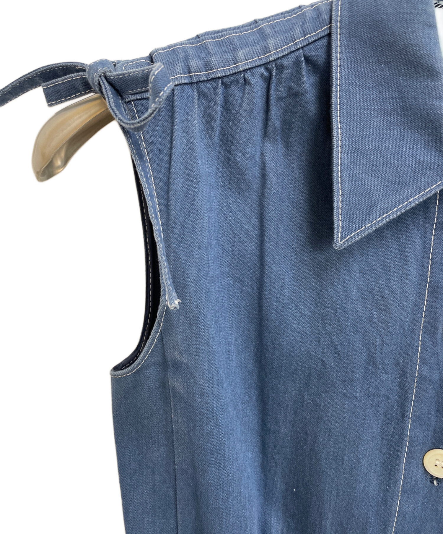 【極美品　XL】現行青タグ　PRADA　ノースリーブ　ワンピース　膝丈　黒 PRADA 濃紺カットワークワンピース 【公式通販】