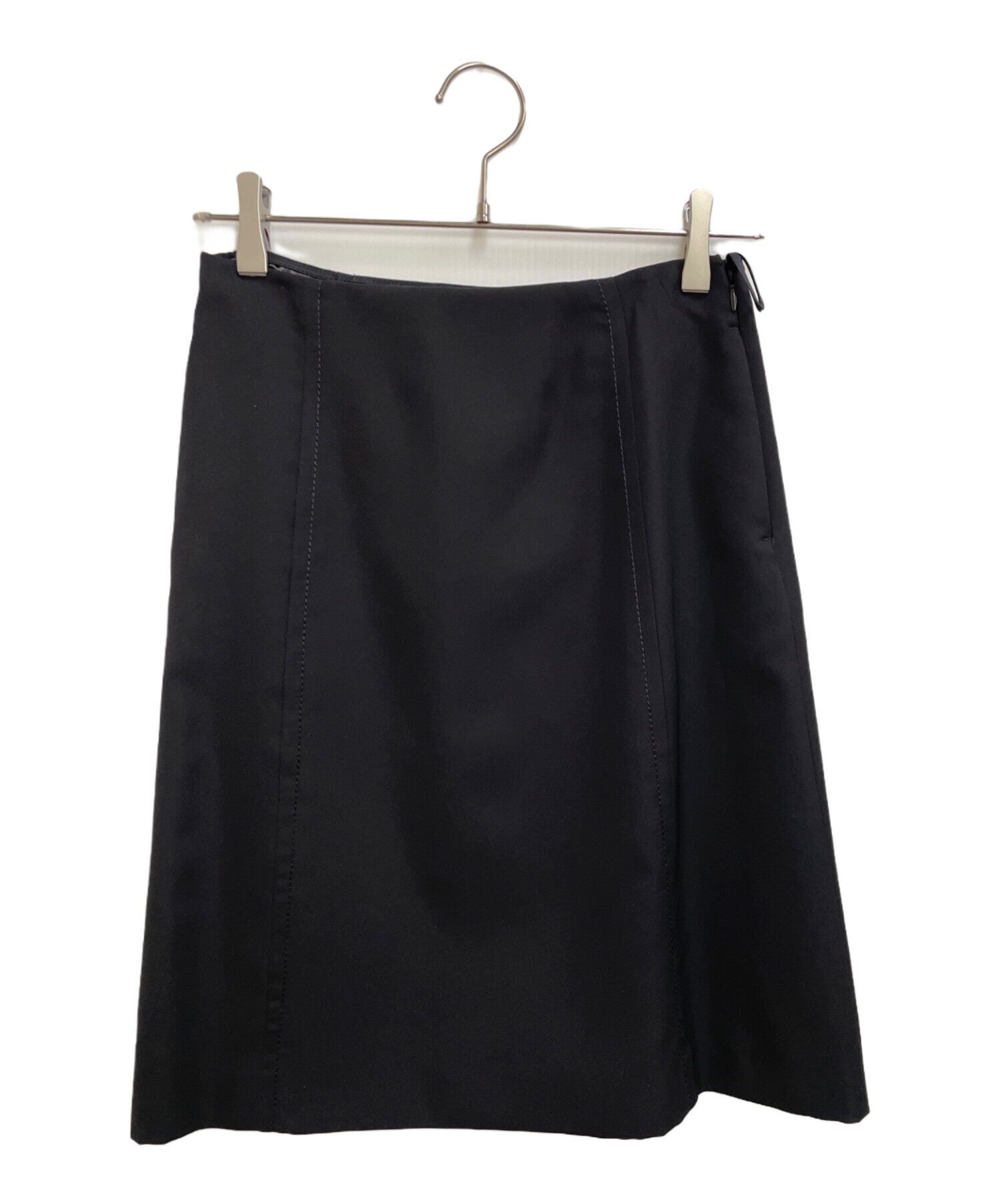 PRADA プラダ ひざ丈スカート 38(S位) 黒 【古着】【中古】 PRADA 