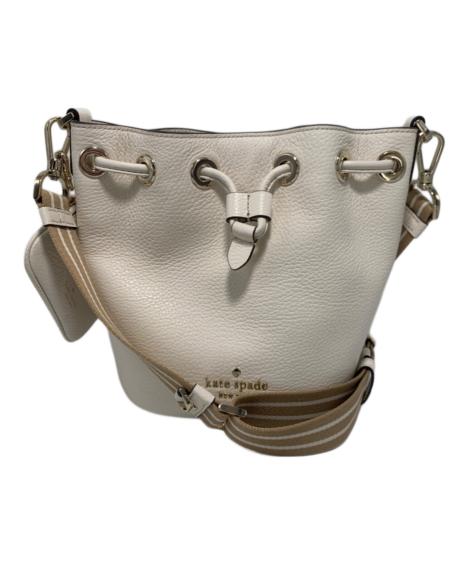 kate spade ケイトスペード 巾着 リボン ショルダーバッグ レザー レディース [中古] 中古・古着通販】Kate Spade (ケイトスペード) 巾着ショルダーバッグ