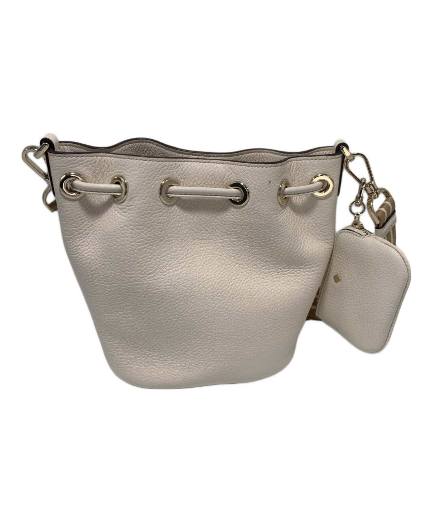kate spade ケイトスペード 巾着 リボン ショルダーバッグ レザー レディース [中古] 中古・古着通販】Kate Spade (ケイトスペード) 巾着ショルダーバッグ