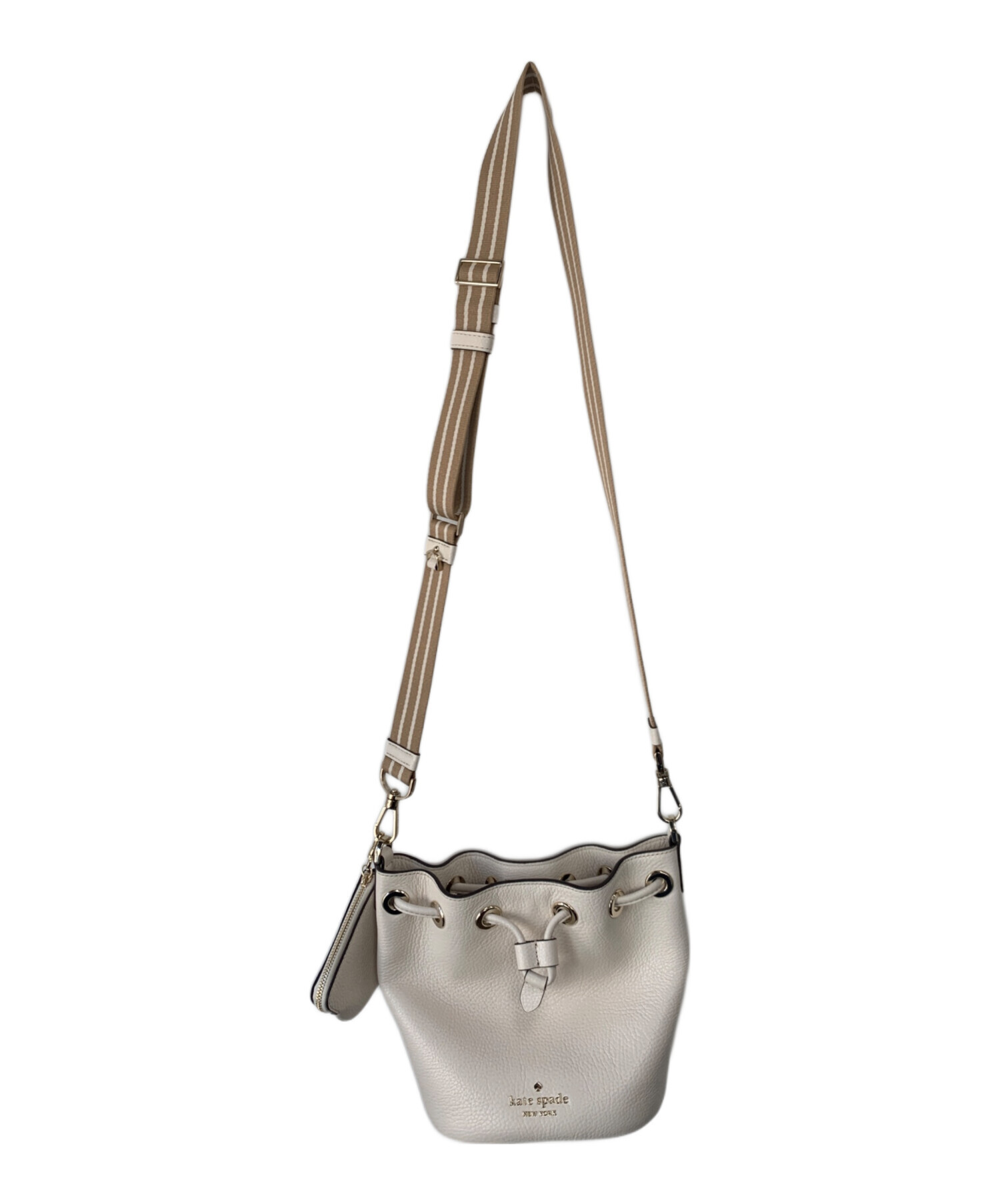 kate spade ケイトスペード 巾着 リボン ショルダーバッグ レザー レディース [中古] 中古・古着通販】Kate Spade (ケイトスペード) 巾着ショルダーバッグ