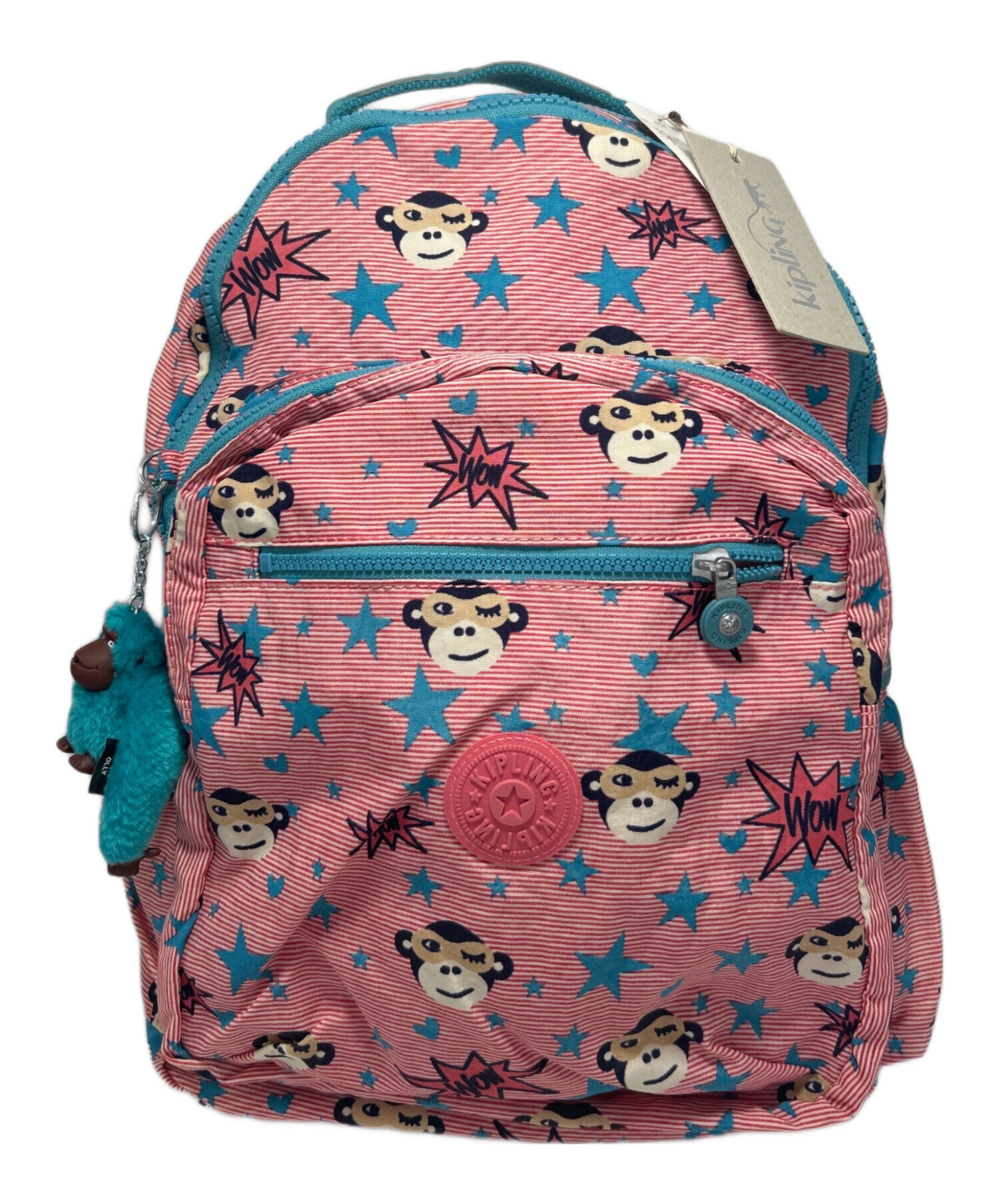 中古・古着通販】Kipling (キプリング) リュック スカイブルー×ピンク 