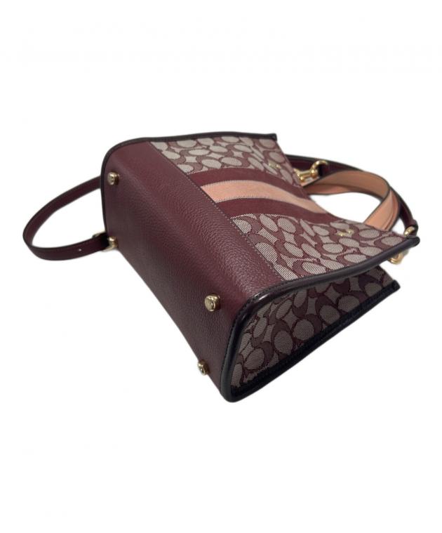 【未使用】COACH　コーチ　2way パッチワーク柄　ボルドーS　約80％引き 中古・古着通販】COACH (コーチ) 2WAYショルダーバッグ ボルドー
