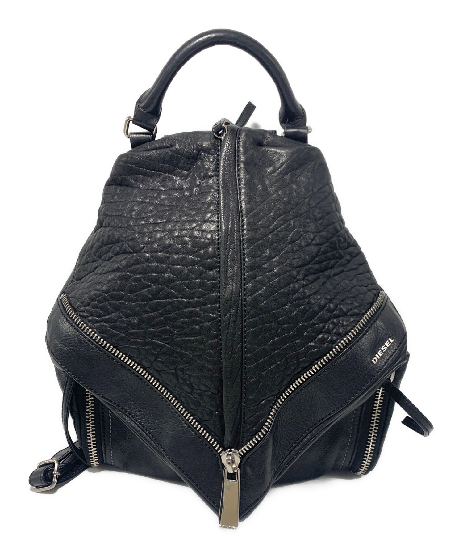 中古・古着通販】DIESEL (ディーゼル) レザーリュック ブラック