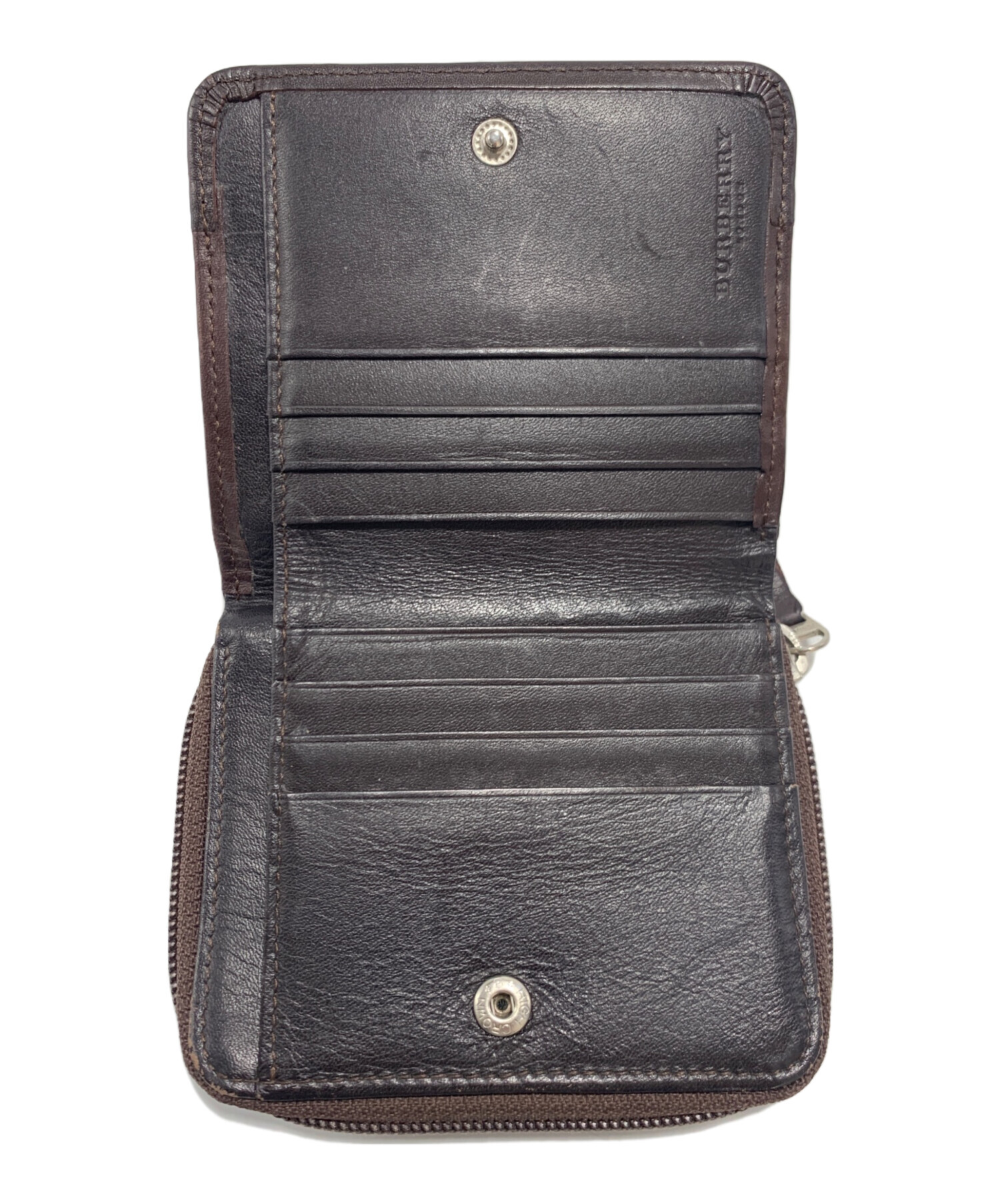 BURBERRY バーバリー ロゴモチーフ 二つ折り財布（小銭入れあり） PVC レディース [中古] 中古・古着通販】BURBERRY (バーバリー) 2つ折り財布 ブラウン