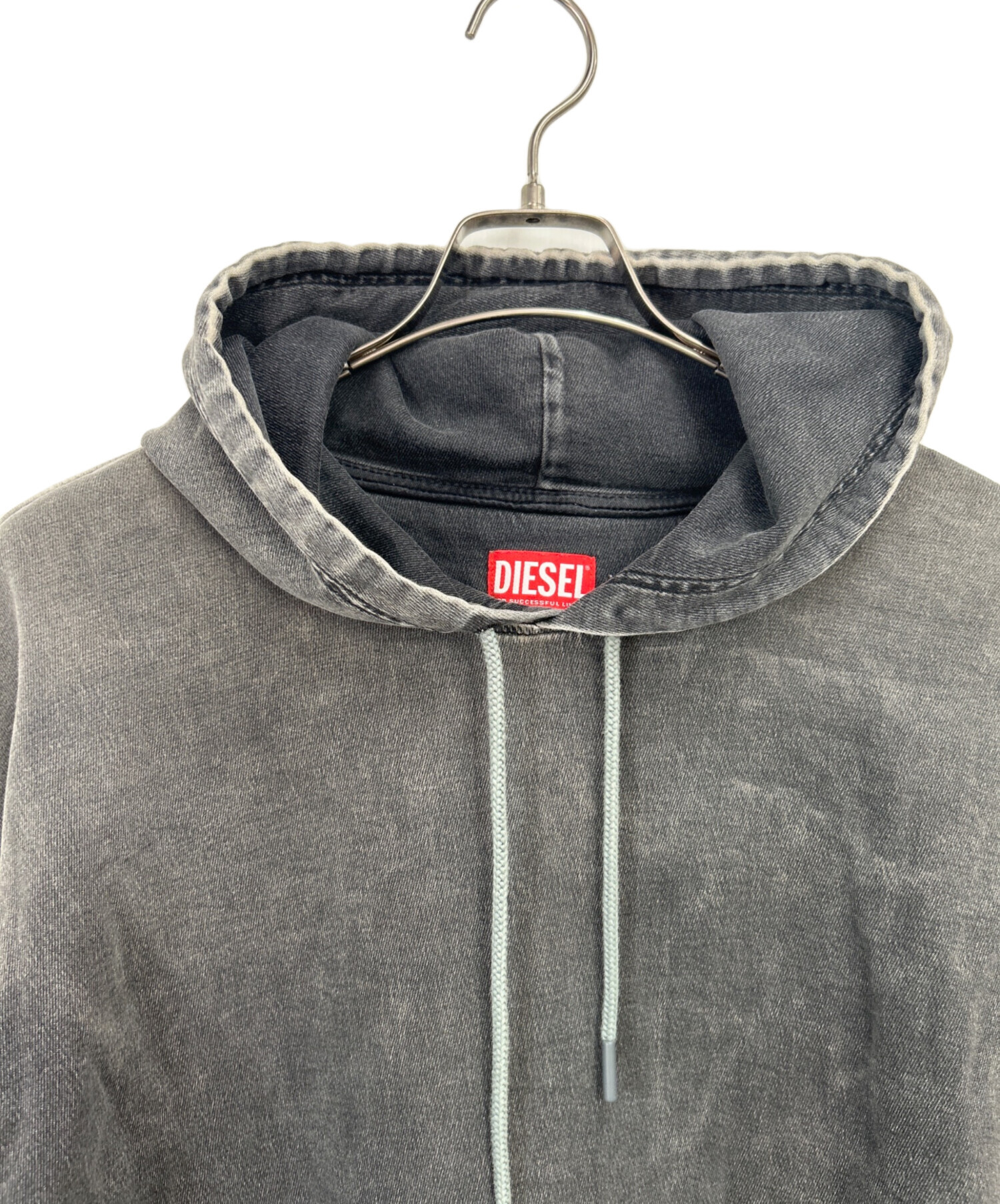 【DIESEL】パーカー グレー ヴィンテージ加工　L 中古・古着通販】DIESEL (ディーゼル) パーカー ブラック サイズ:L
