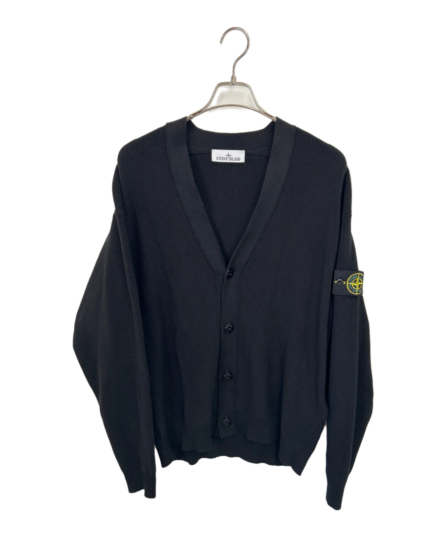 丸*ネ様 STONE ストーンアイランド　ブラック カーディガン　サ 中古・古着通販】STONE ISLAND (ストーンアイランド) 厚手カーディガン