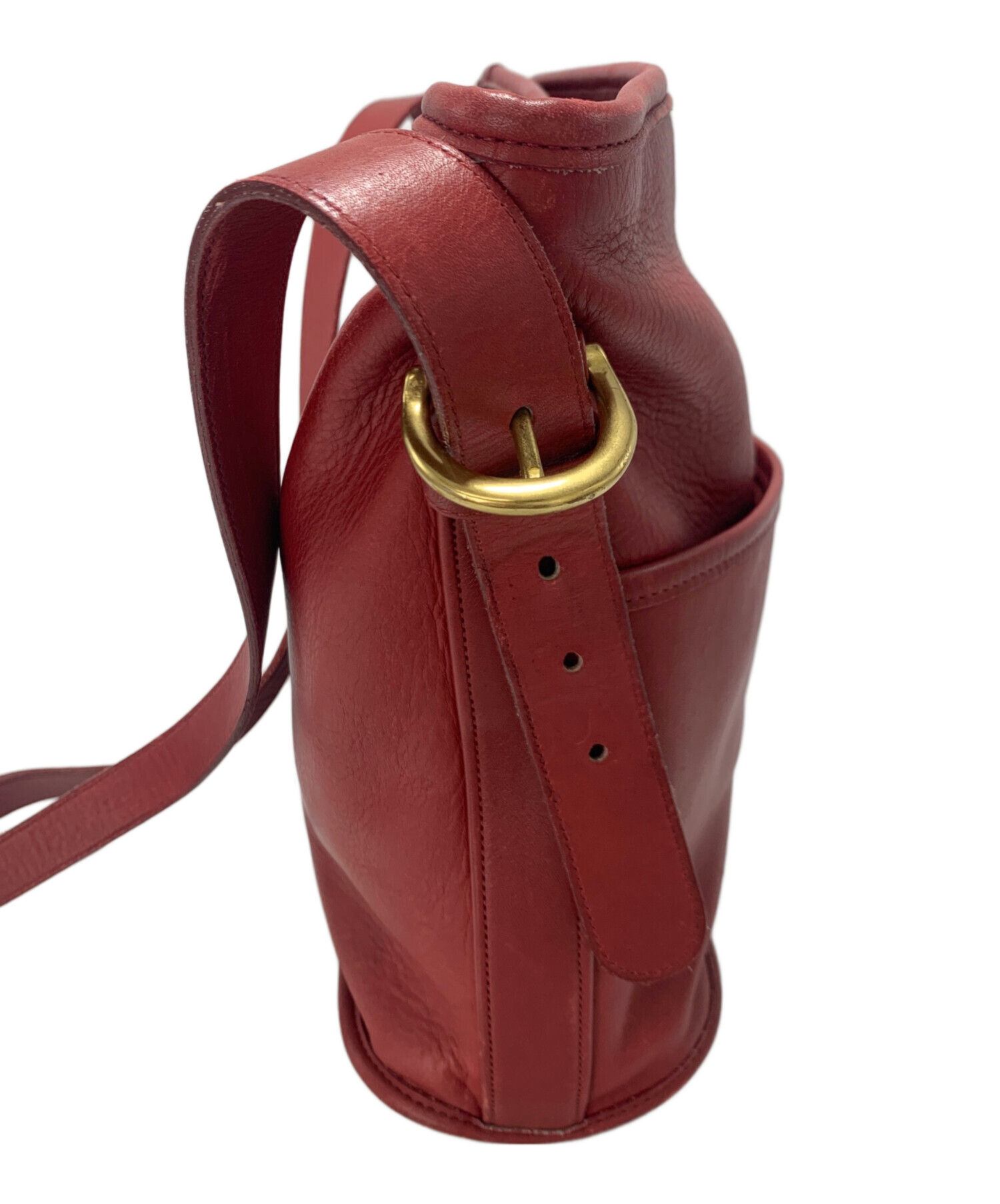 COACHレザー 赤 ショルダーバッグ ゴールド金具 COACH コーチレザー 