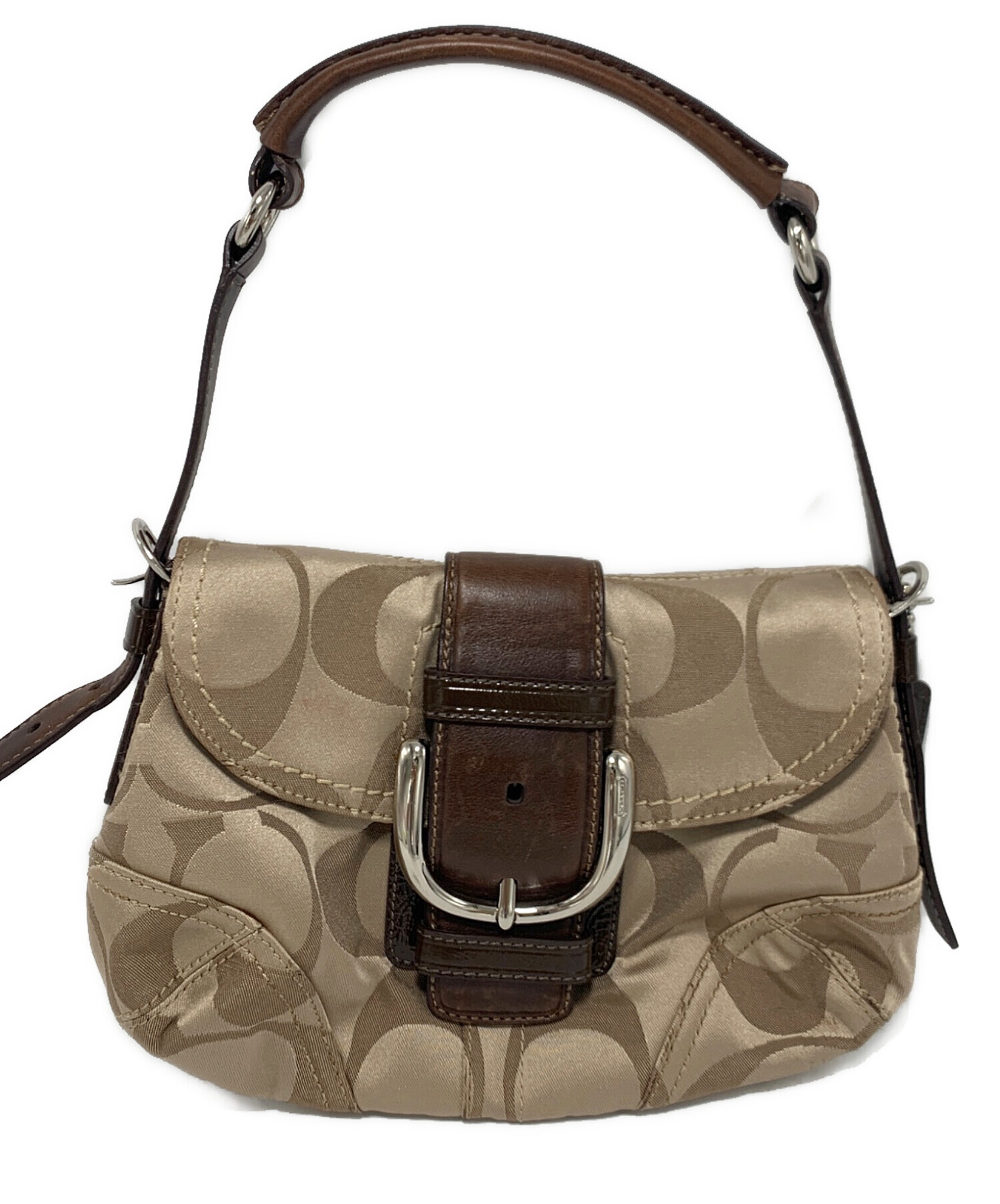中古・古着通販】COACH (コーチ) ハンドバッグ ベージュ×ブラウン 