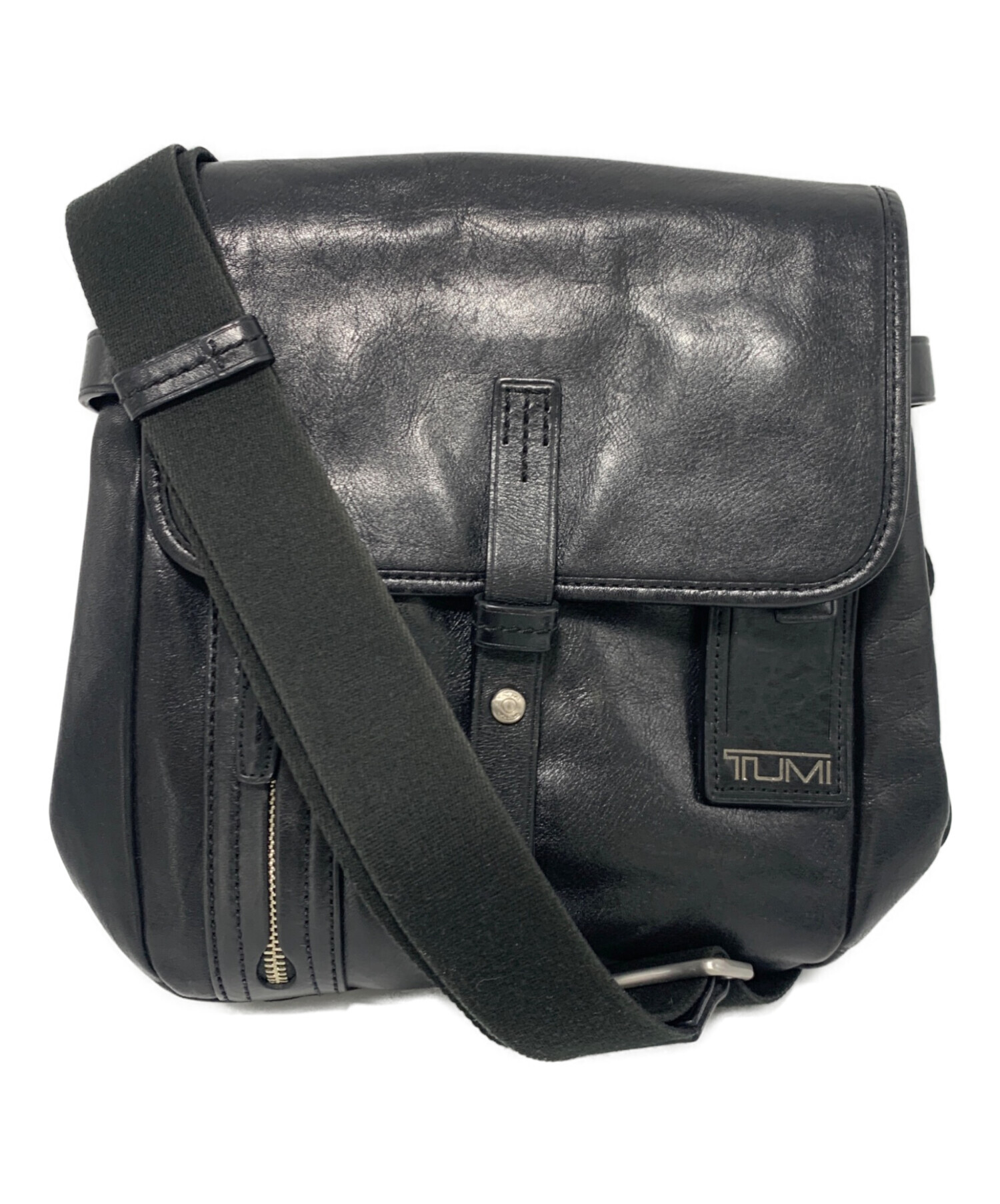 中古・古着通販】TUMI (トゥミ) レザーショルダーバッグ ブラック