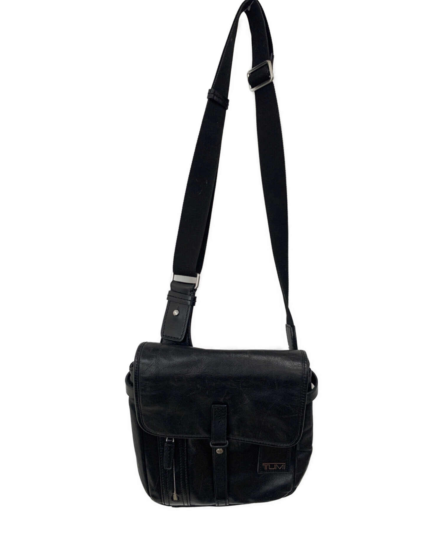 中古・古着通販】TUMI (トゥミ) レザーショルダーバッグ ブラック