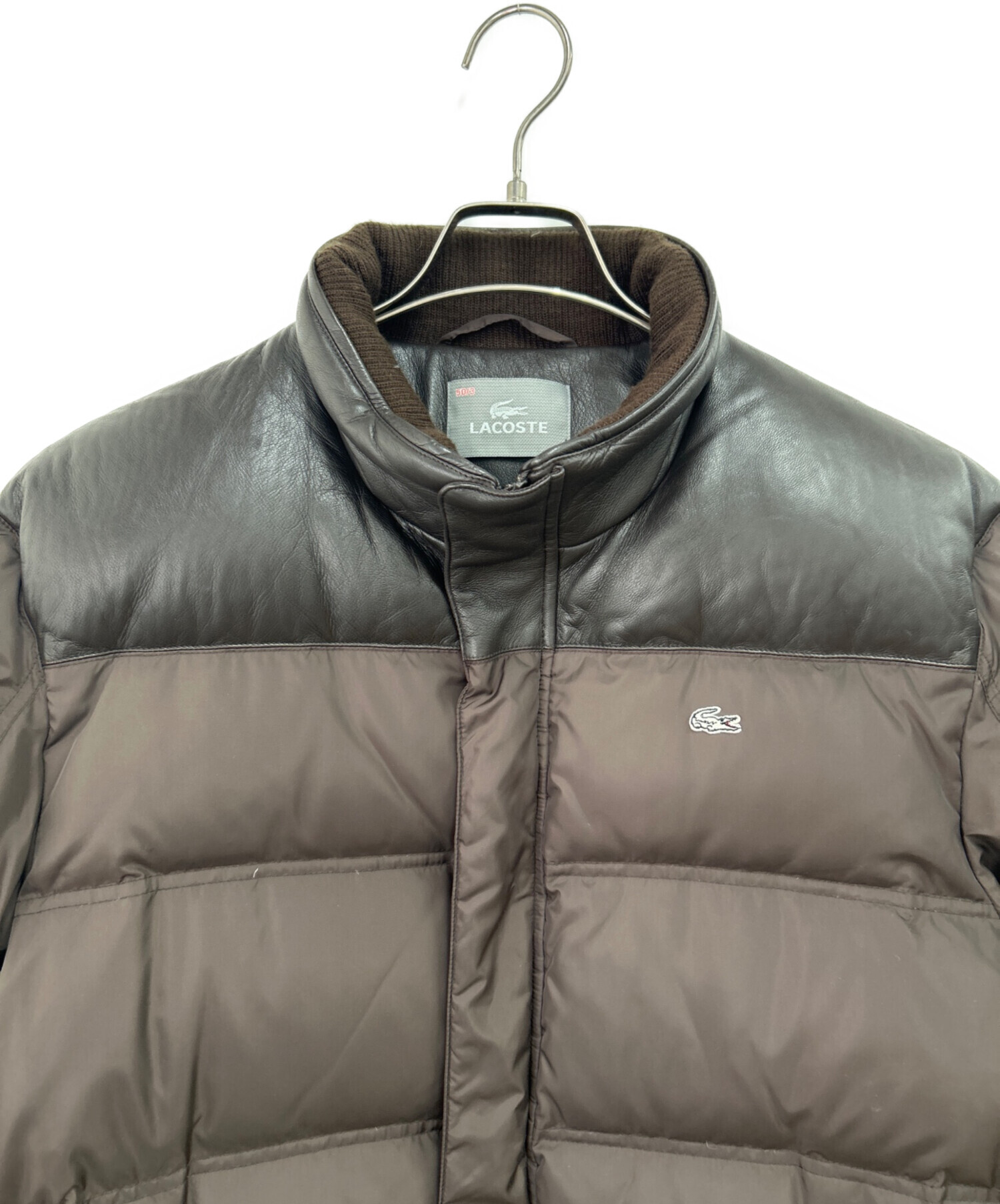 中古・古着通販】LACOSTE (ラコステ) レザー切替ダウンジャケット
