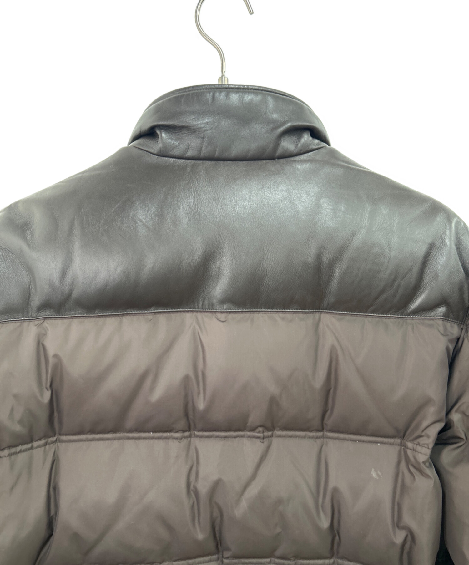 中古・古着通販】LACOSTE (ラコステ) レザー切替ダウンジャケット 