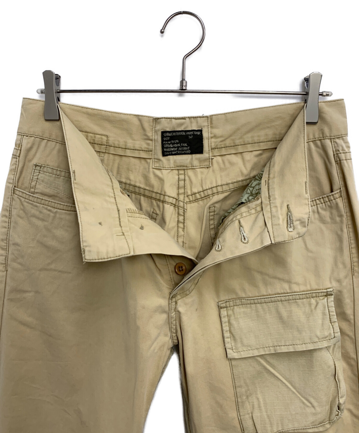 STUSSY ステューシー カーゴパンツ L ベージュ 【古着】【中古】【送料無料】 中古・古着通販】stussy (ステューシー) パンツ ベージュ サイズ:SIZE