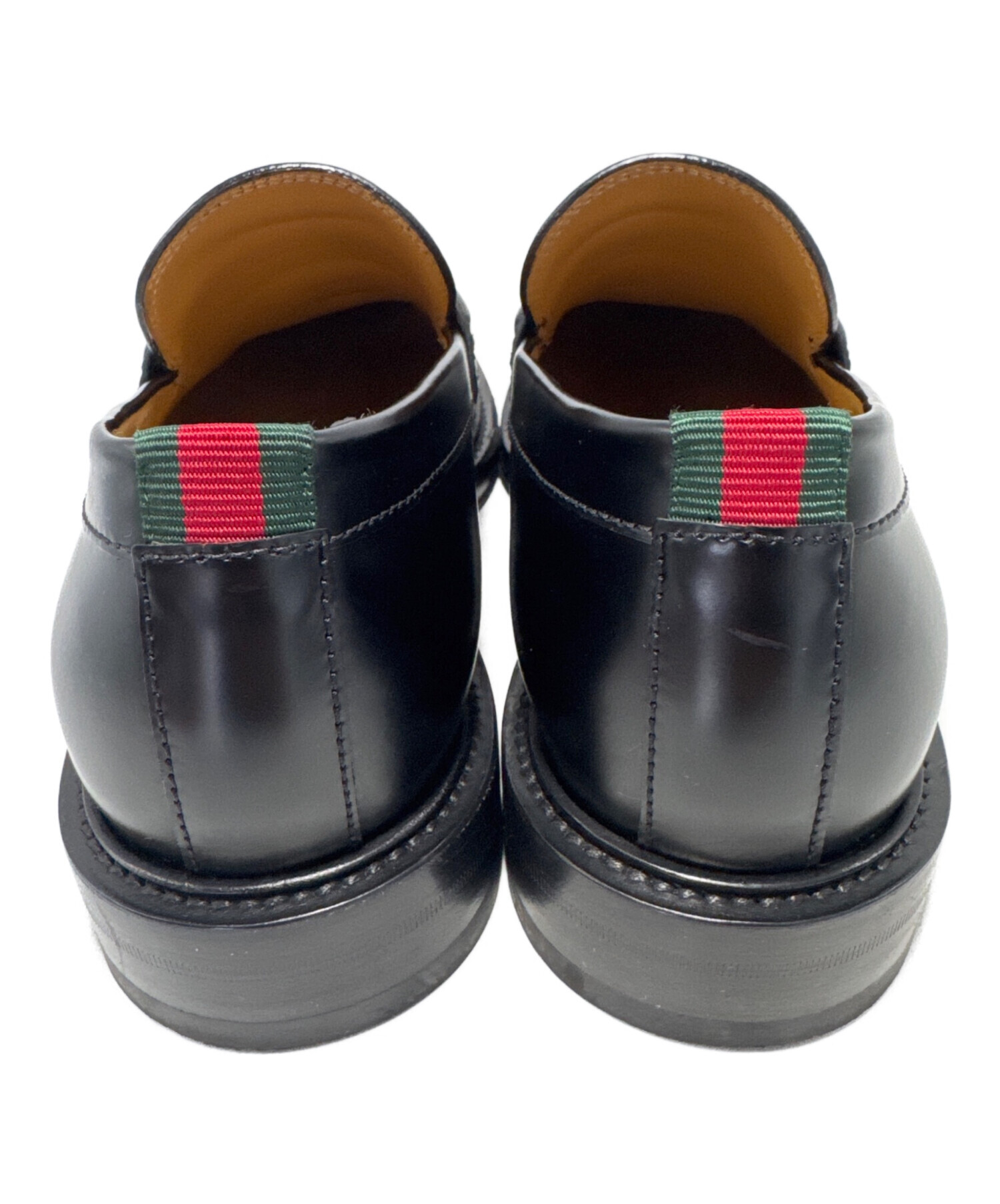 お値下げしました❗️GUCCIブラックレザー ローファー プラットフォーム 中古・古着通販】GUCCI (グッチ) レザーローファー ブラック サイズ