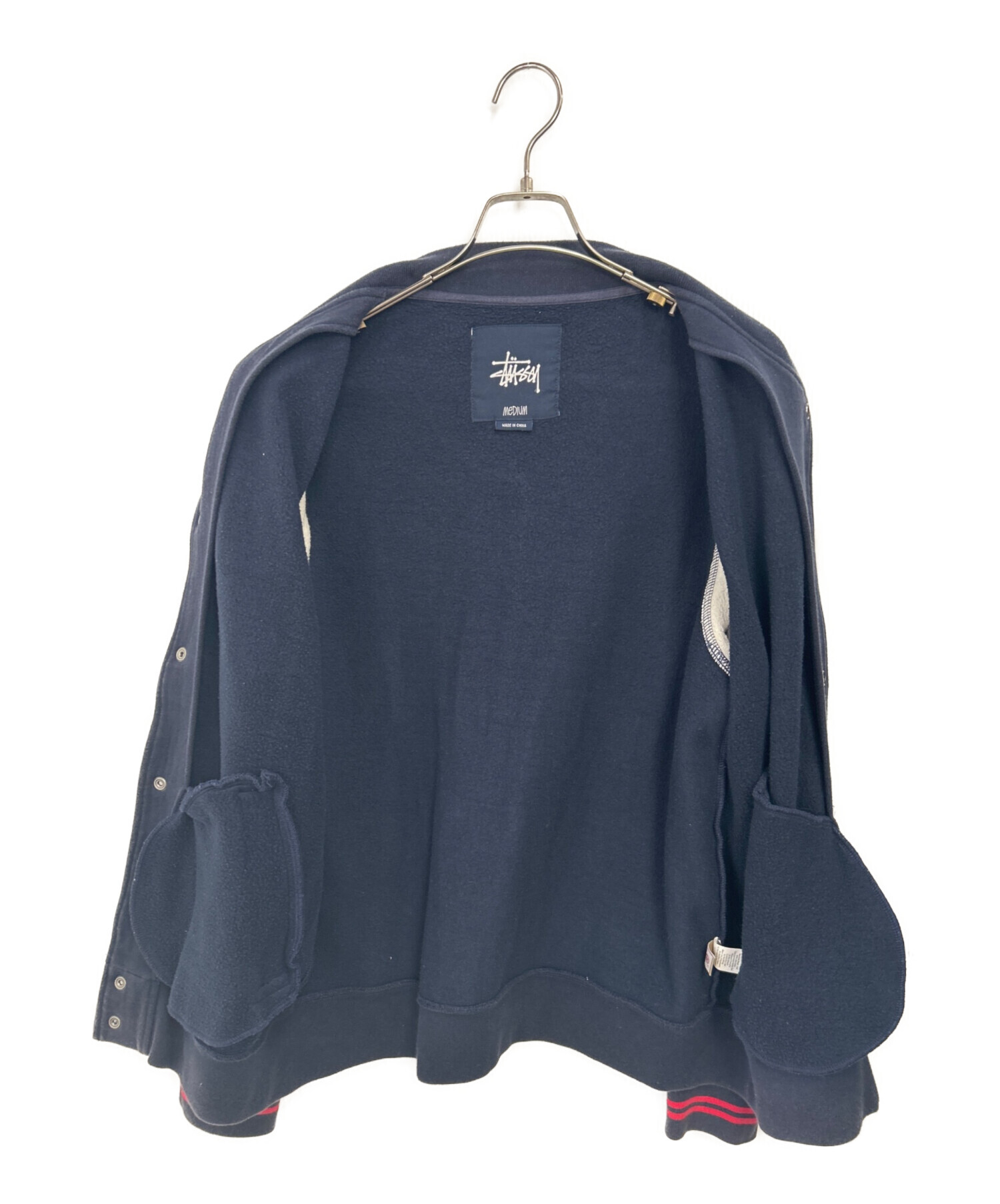 中古・古着通販】stussy (ステューシー) スタジャン ネイビー×グレー
