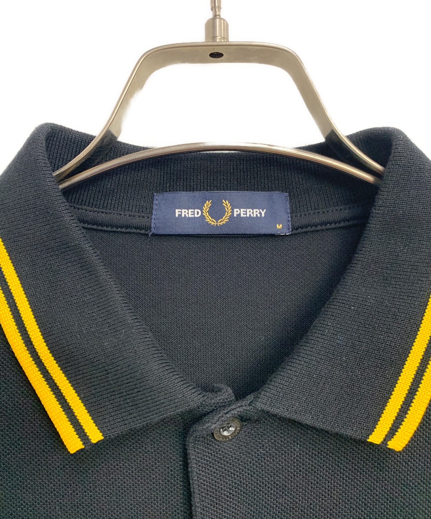 再値下げ！FRED PERRY フレッドペリー イエロー ポロシャツ M 中古・古着通販】FRED PERRY (フレッドペリー) ポロシャツ ブラック