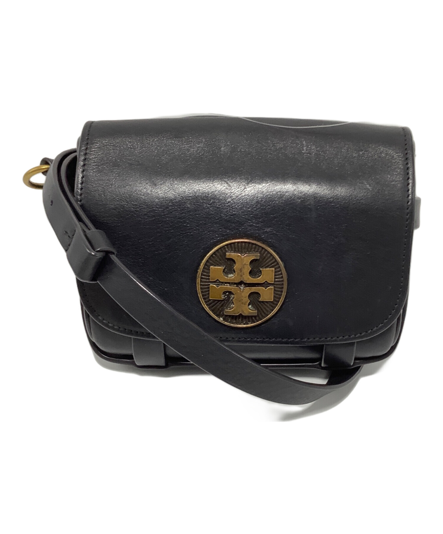 未使用　Tory Burch ショルダーバッグ ブラック 中古・古着通販】TORY BURCH (トリーバーチ) レザーショルダーバッグ