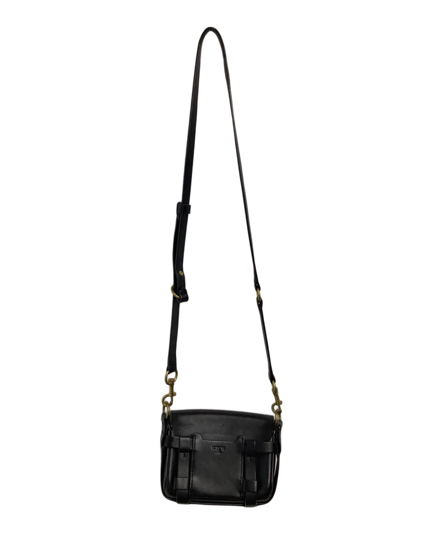 未使用　Tory Burch ショルダーバッグ ブラック 中古・古着通販】TORY BURCH (トリーバーチ) レザーショルダーバッグ