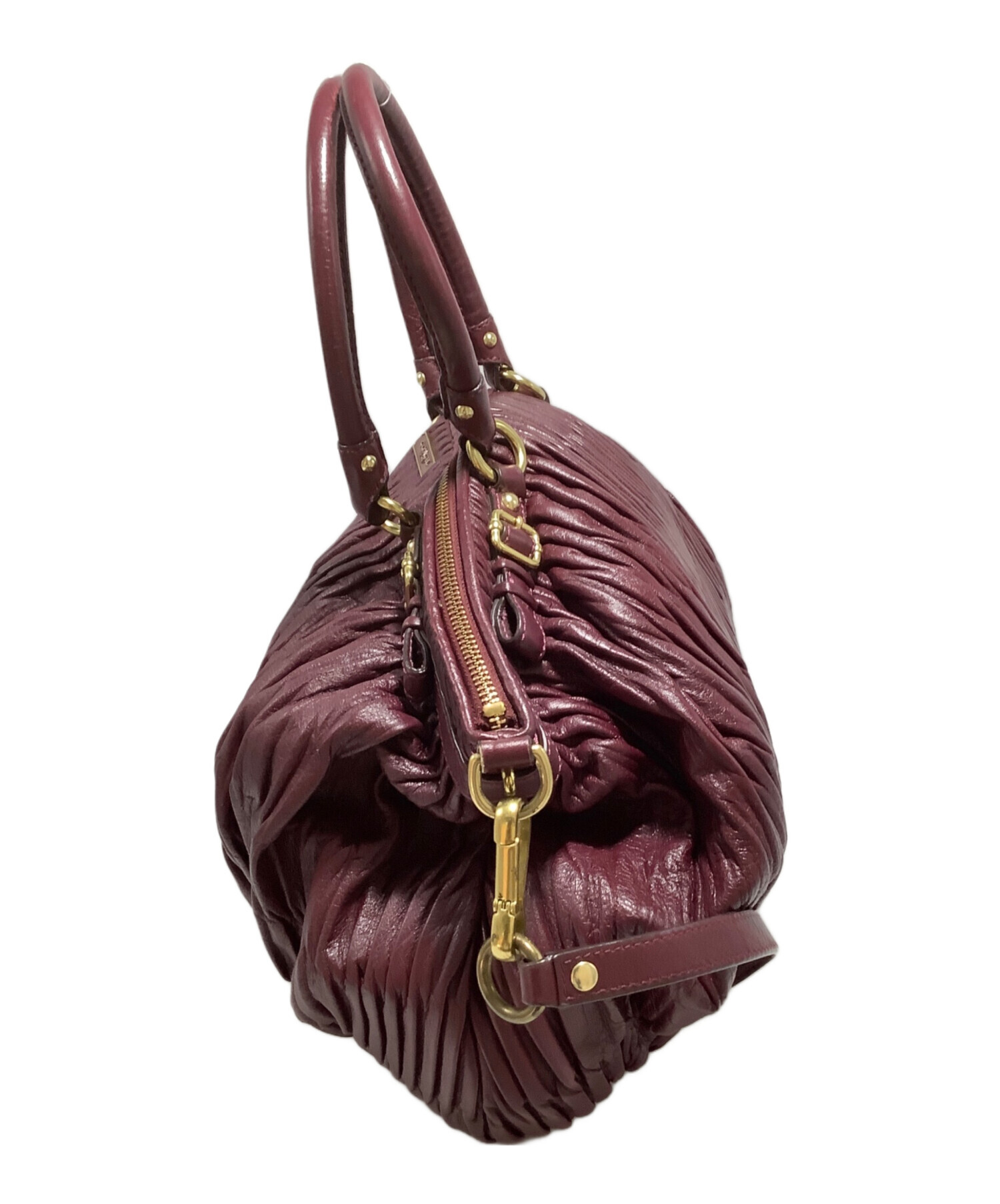 COACH コーチ 2WAY ハンドバッグ ショルダーバッグ ボルドー レザー 中古・古着通販】COACH (コーチ) 2WAYショルダーバッグ ボルドー