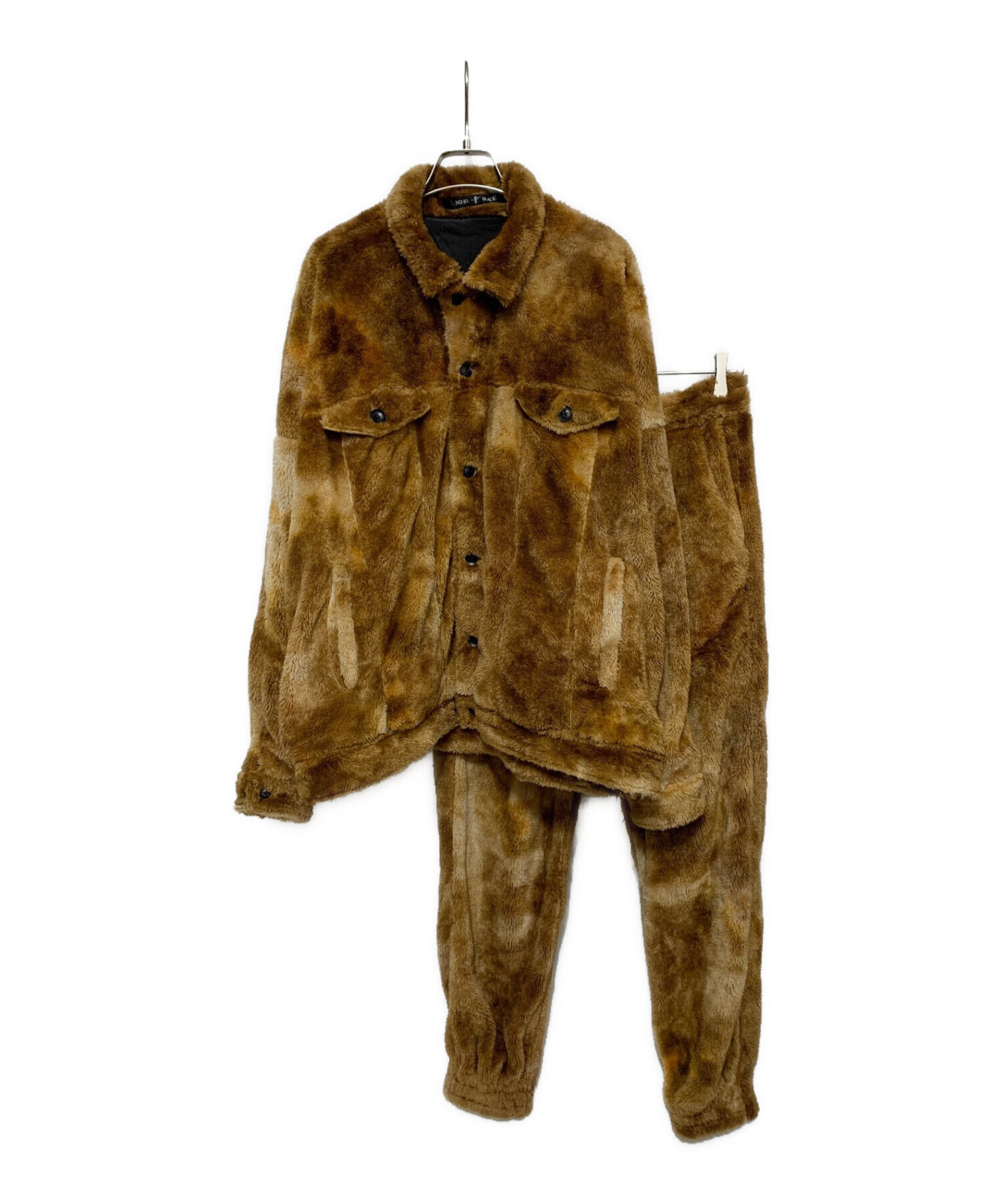 【未使用品】NO ID. ノーアイディー セットアップ 総柄　定価42900円 中古・古着通販】NO ID. (ノーアイディー) セットアップ ブラウン