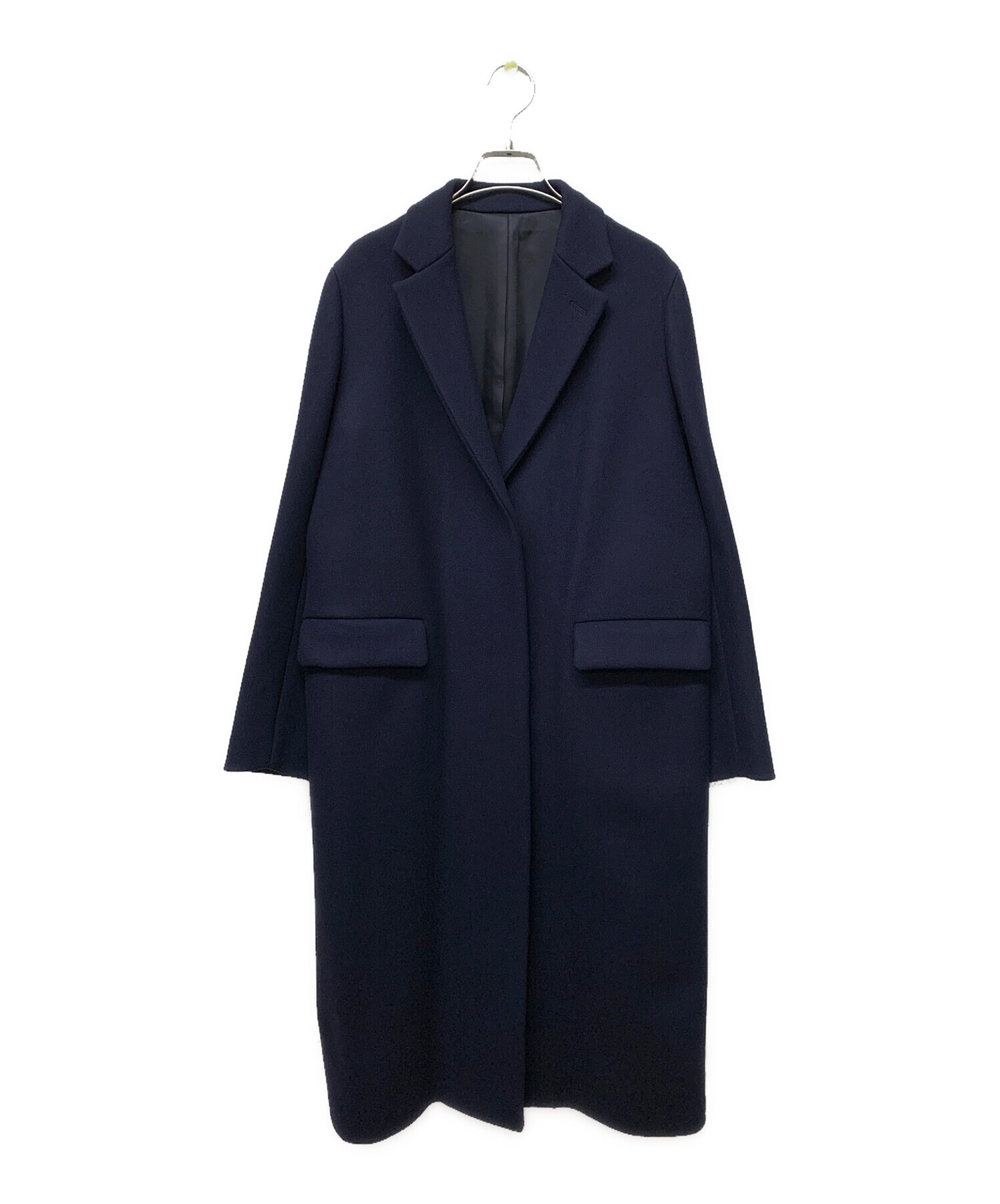 極美品★YLEVE★イレーヴ★ウールロングチェスターコート★ネイビー YLEVE イレーヴ ウールチェスターコート ネイビー