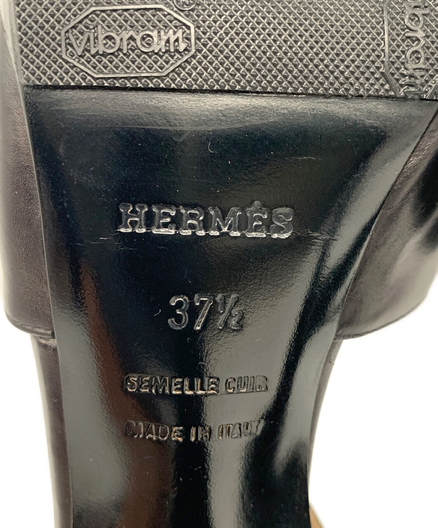 中古・古着通販】HERMES (エルメス) ヒールサンダル ブラック サイズ