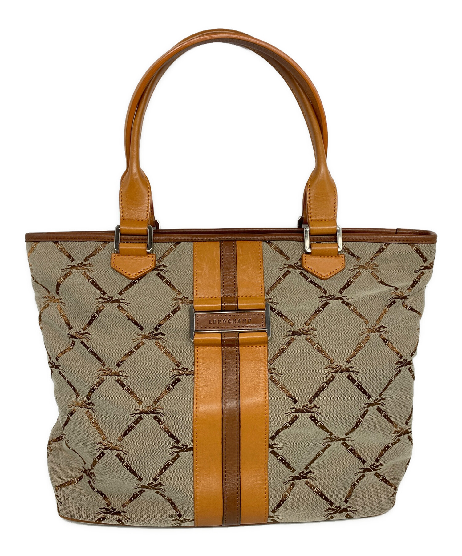 【新品同様】LONGCHAMP ロンシャン『キャンバストートバッグ』キナリ／廃番 中古・古着通販】LONGCHAMP (ロンシャン) キャンバストートバッグ